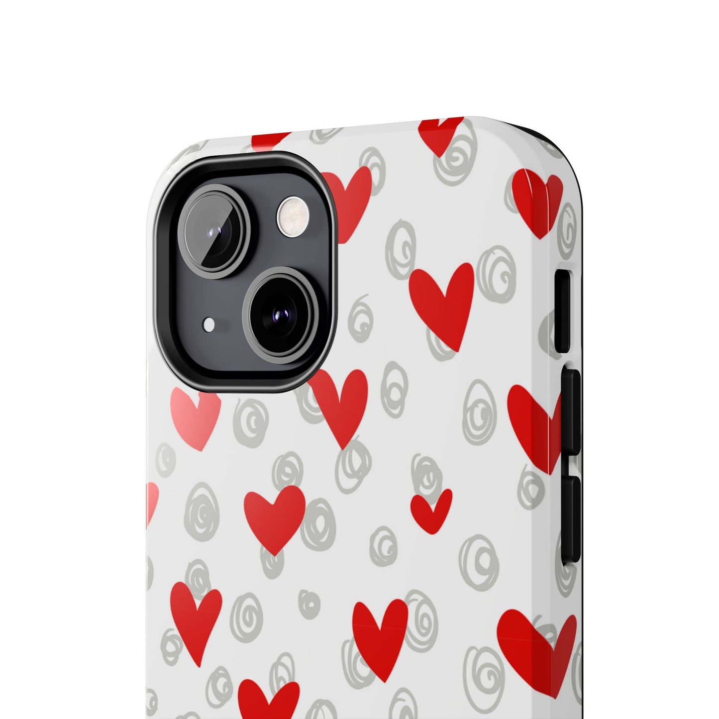 Red Hearts & Doodles – iPhone Case - BOGO Cases