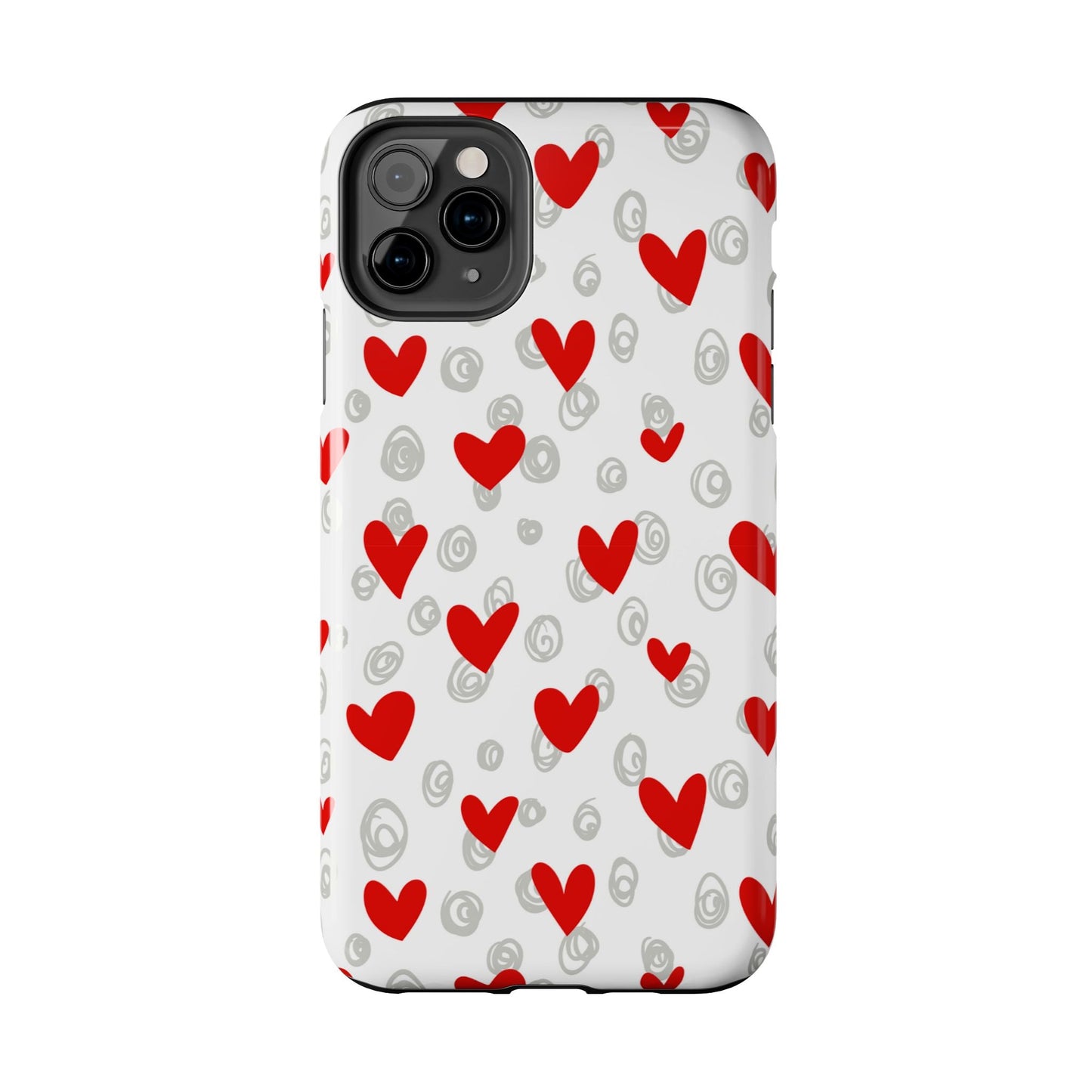 Red Hearts & Doodles – iPhone Case - BOGO Cases