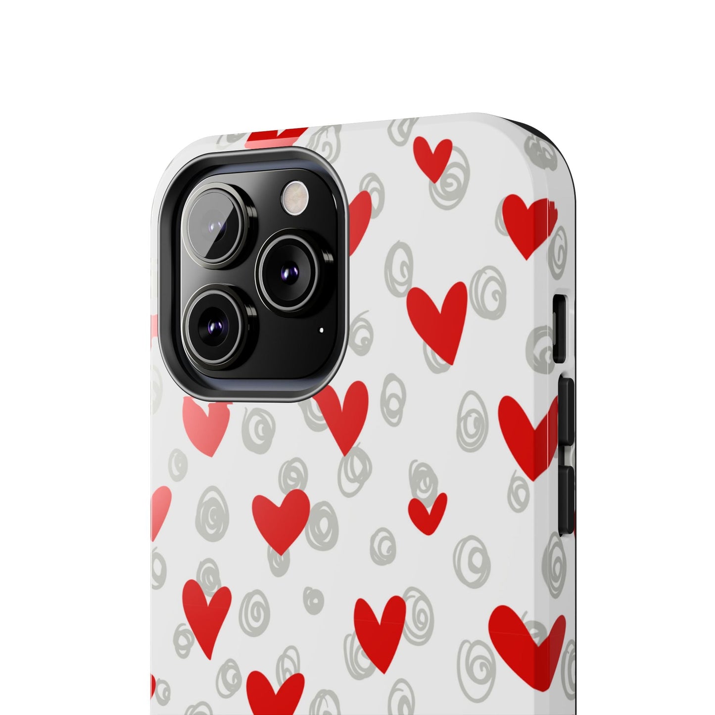 Red Hearts & Doodles – iPhone Case - BOGO Cases