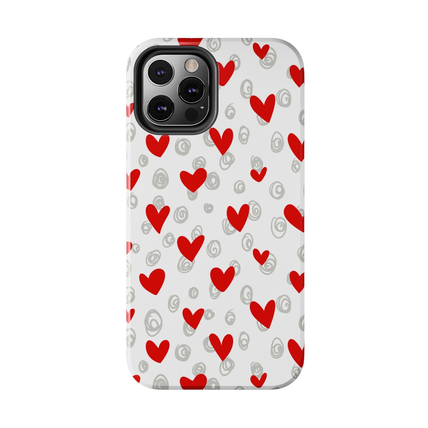 Red Hearts & Doodles – iPhone Case - BOGO Cases