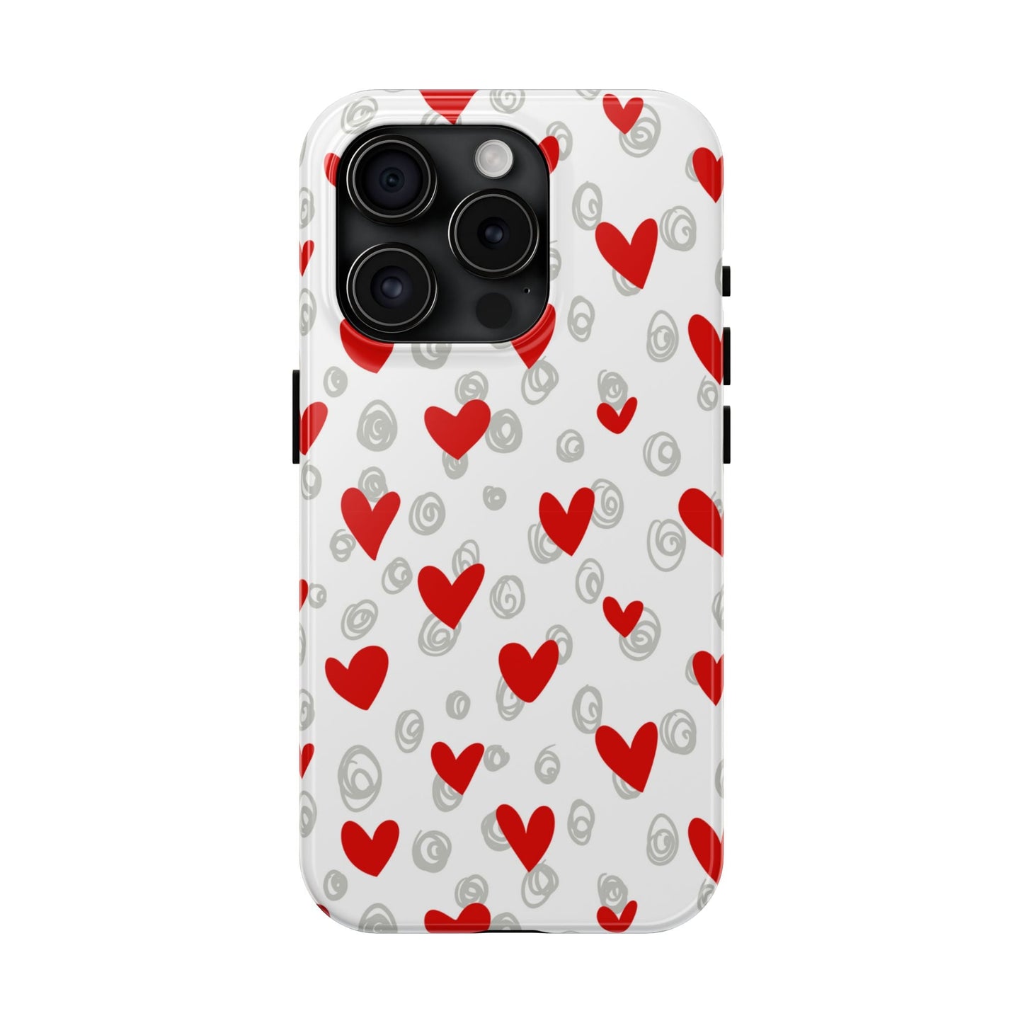 Red Hearts & Doodles – iPhone Case - BOGO Cases