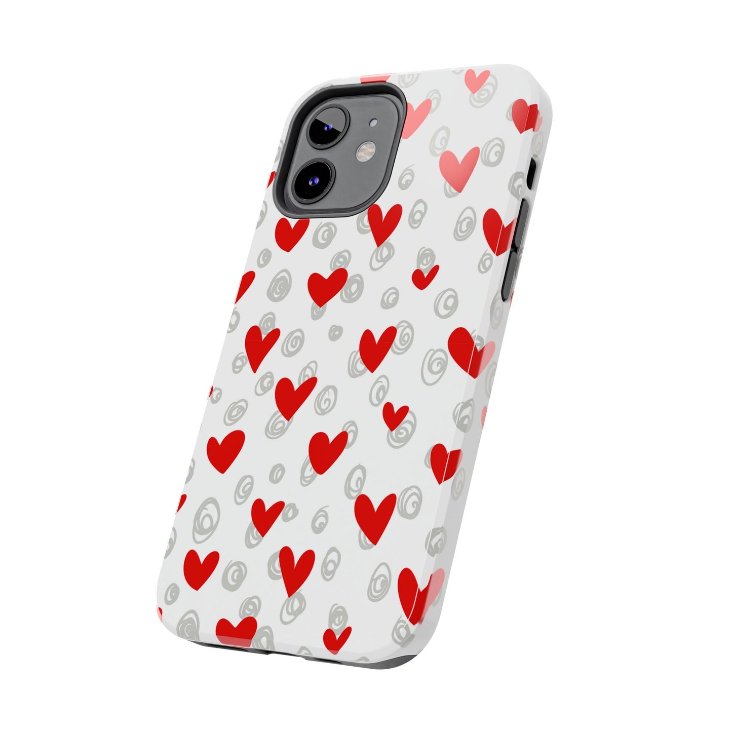 Red Hearts & Doodles – iPhone Case - BOGO Cases