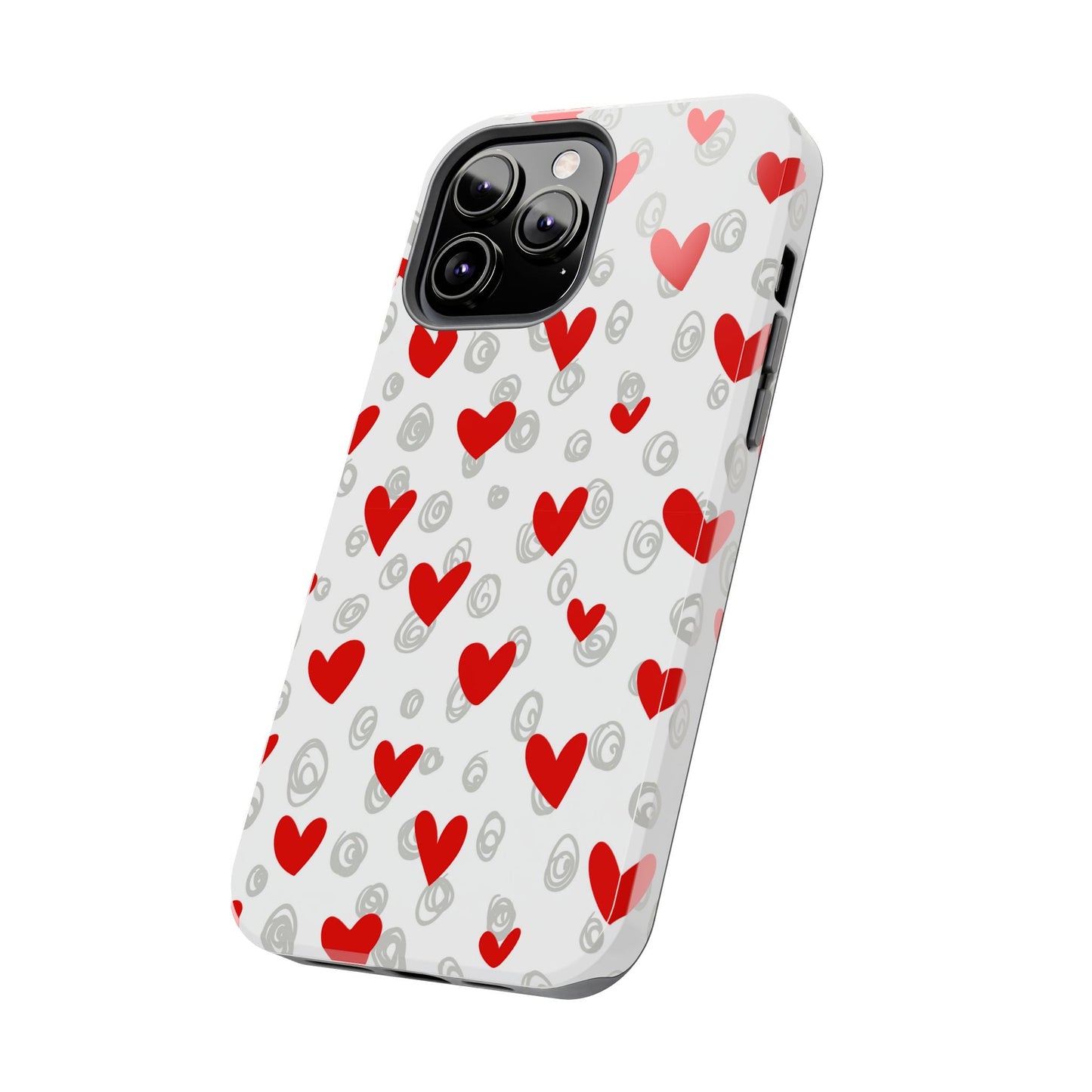Red Hearts & Doodles – iPhone Case - BOGO Cases