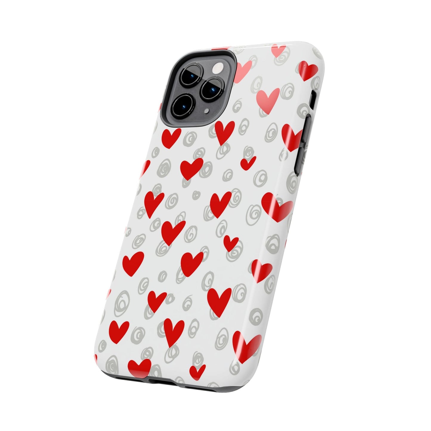 Red Hearts & Doodles – iPhone Case - BOGO Cases