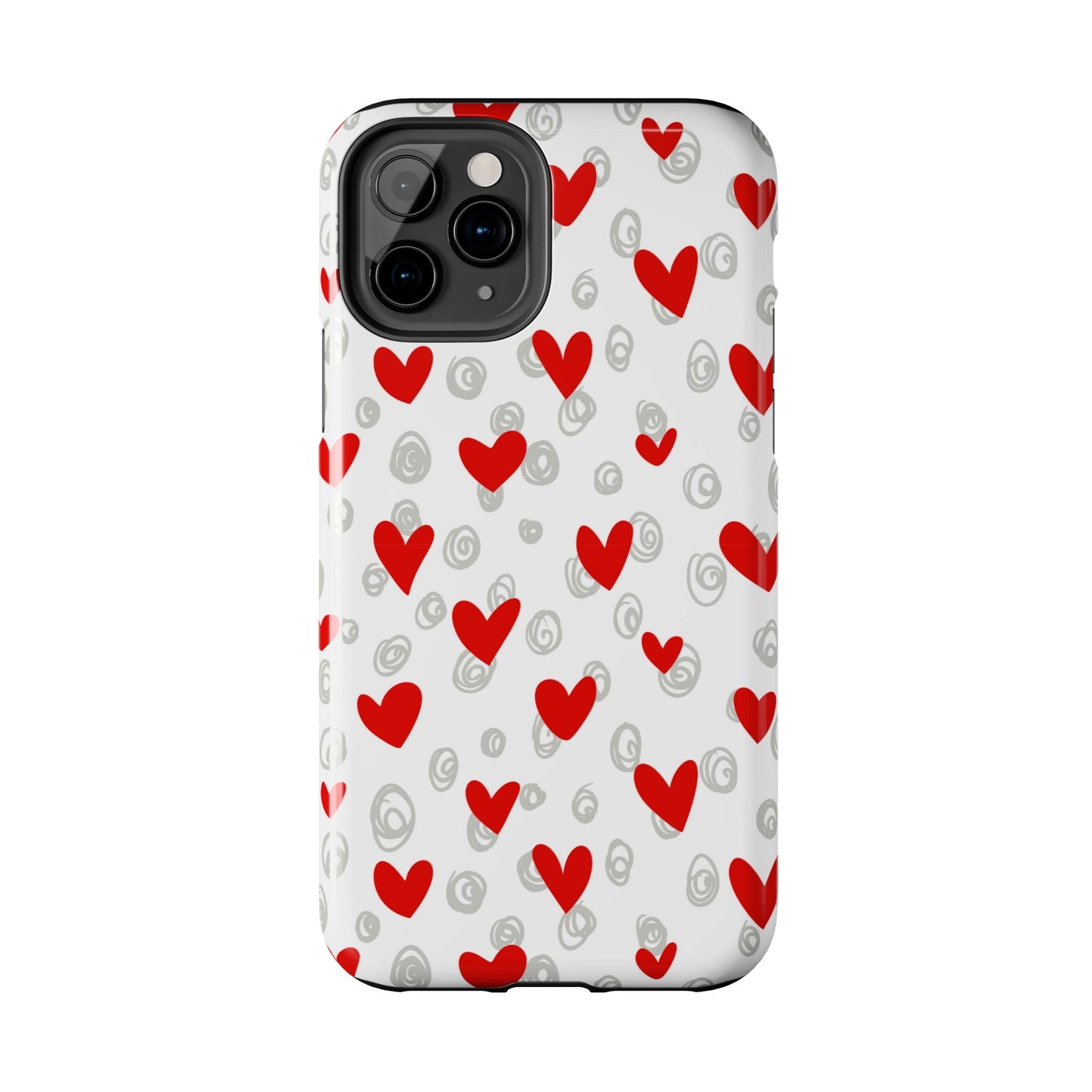 Red Hearts & Doodles – iPhone Case - BOGO Cases