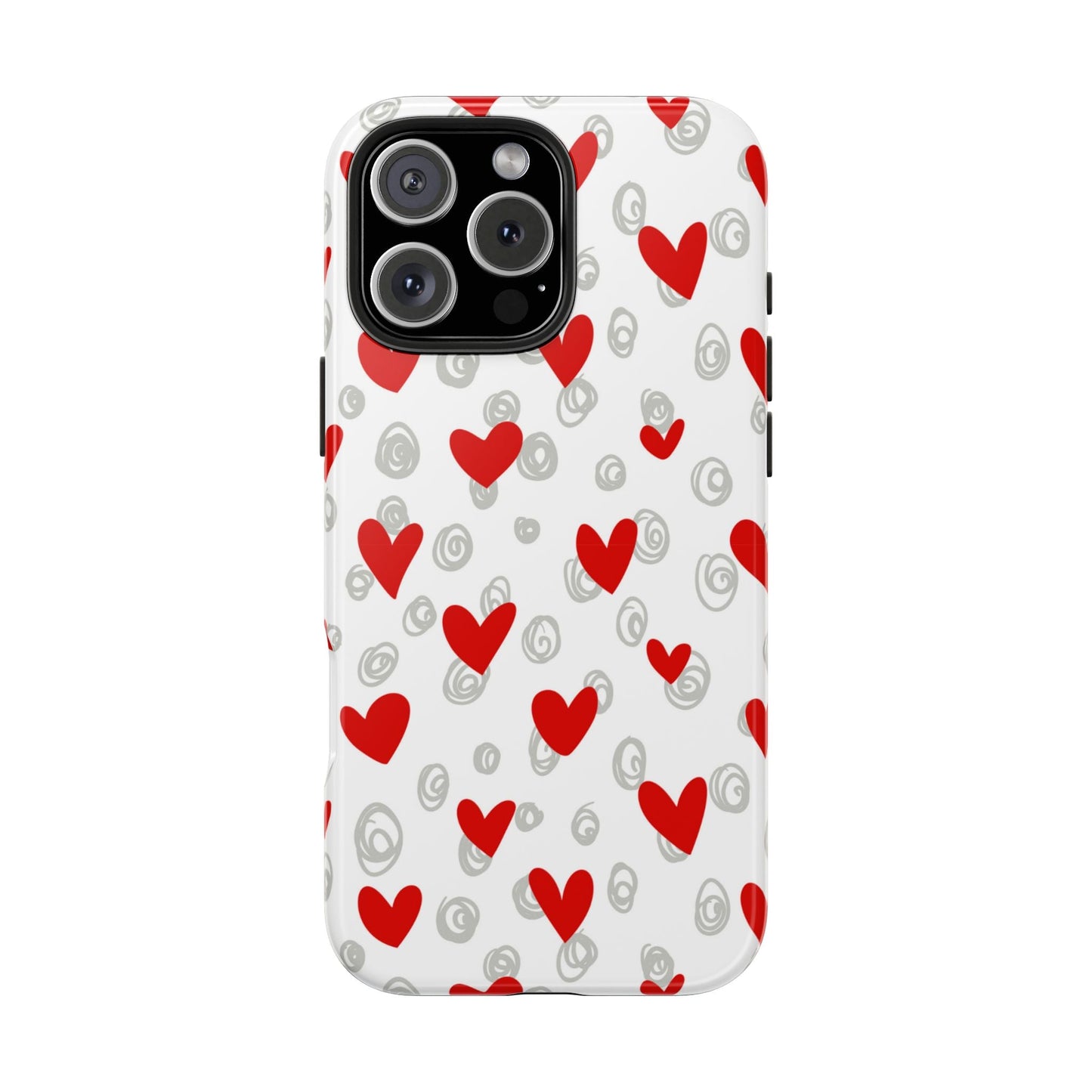 Red Hearts & Doodles – iPhone Case - BOGO Cases