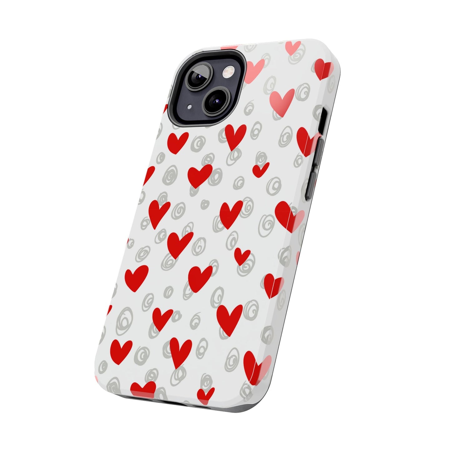 Red Hearts & Doodles – iPhone Case - BOGO Cases