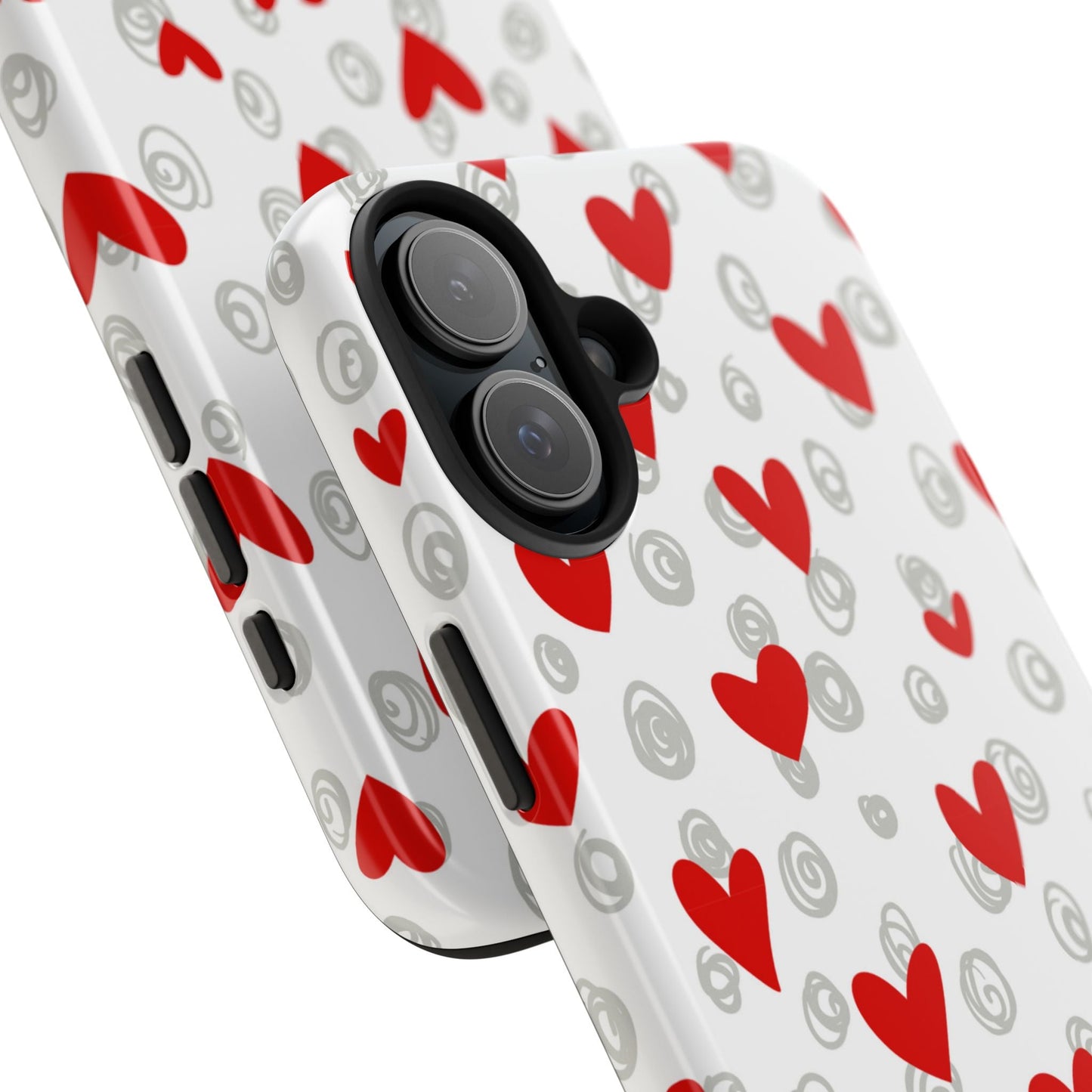 Red Hearts & Doodles – iPhone Case - BOGO Cases
