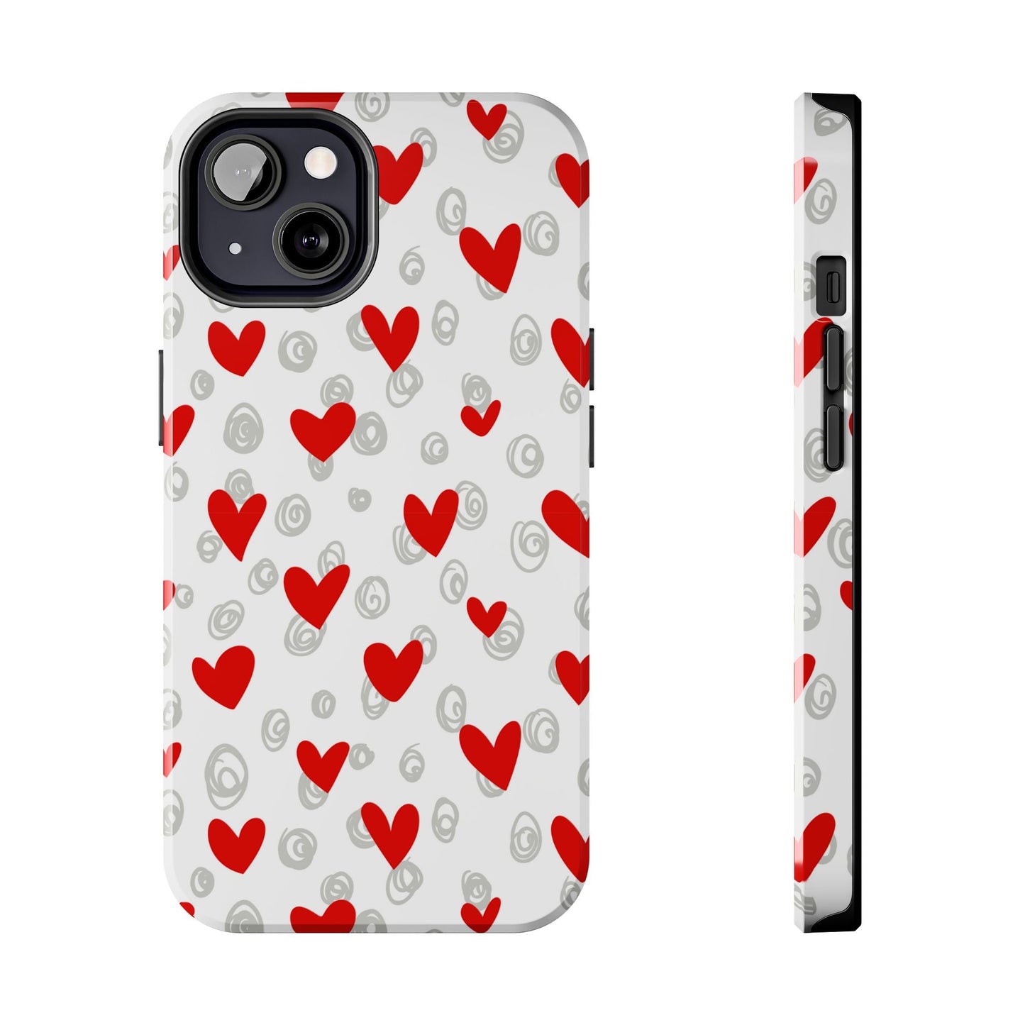 Red Hearts & Doodles – iPhone Case - BOGO Cases