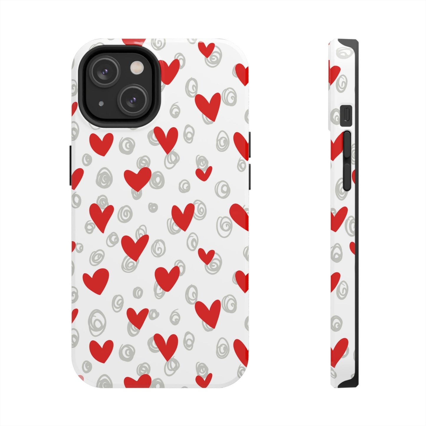 Red Hearts & Doodles – iPhone Case - BOGO Cases