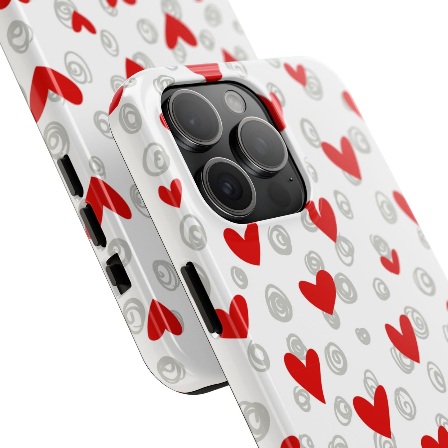 Red Hearts & Doodles – iPhone Case - BOGO Cases