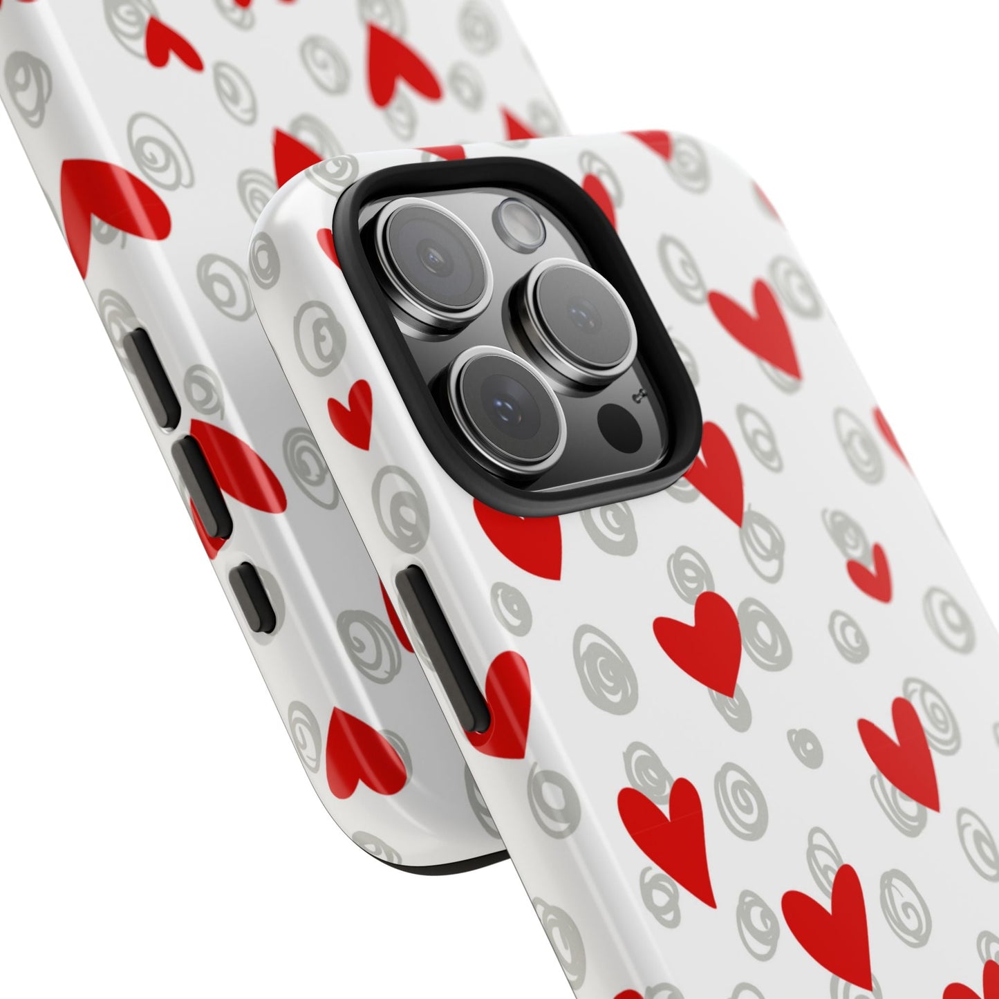 Red Hearts & Doodles – iPhone Case - BOGO Cases