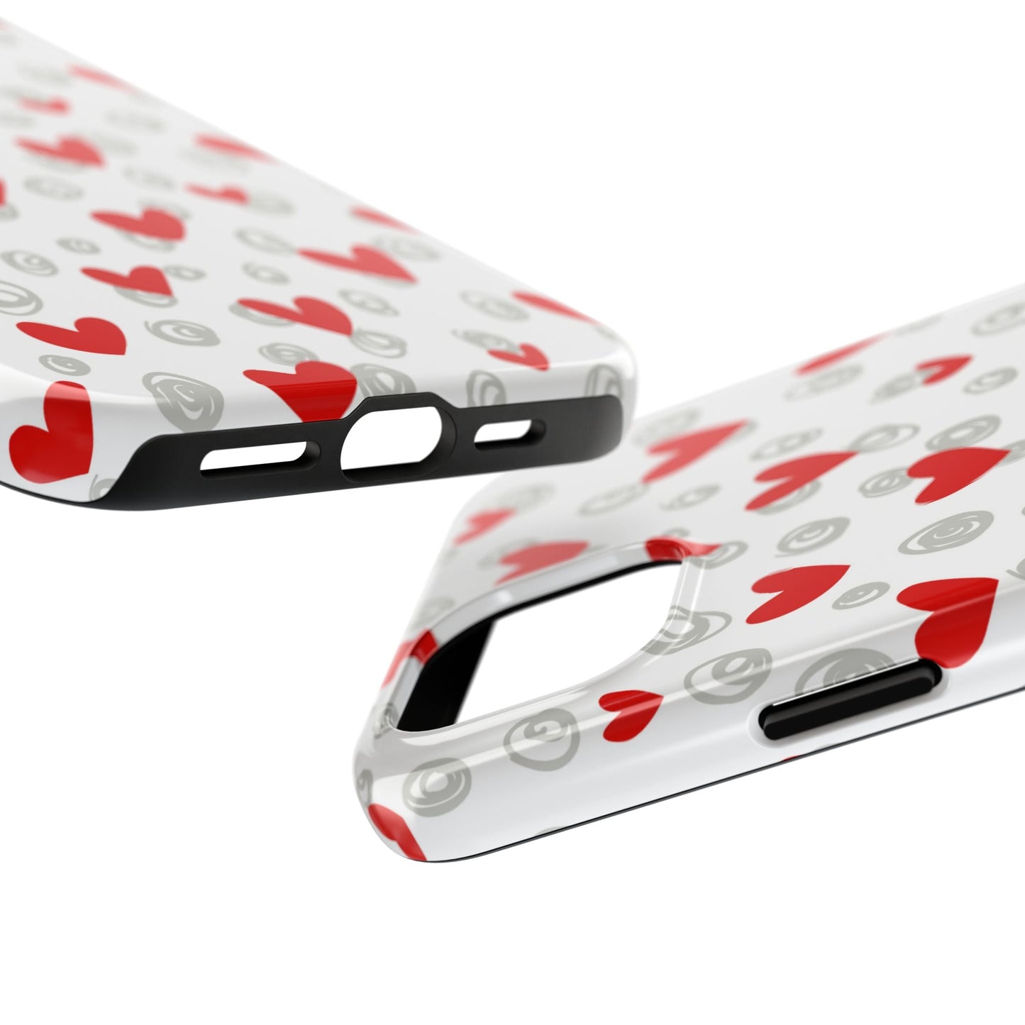 Red Hearts & Doodles – iPhone Case - BOGO Cases
