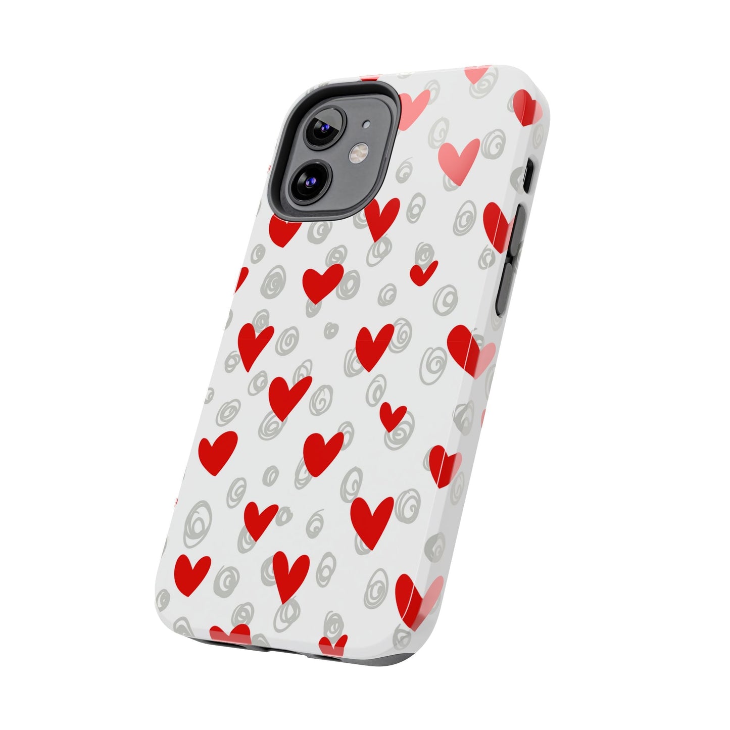 Red Hearts & Doodles – iPhone Case - BOGO Cases