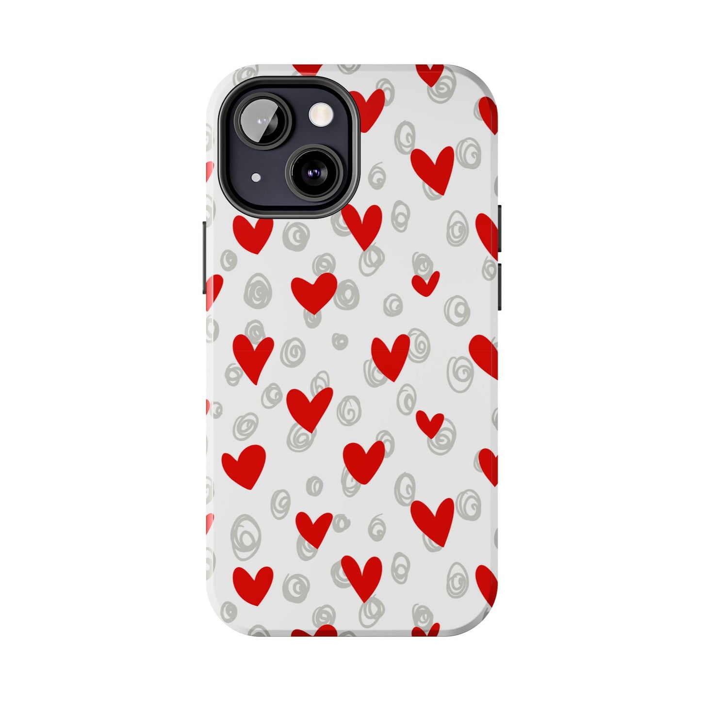 Red Hearts & Doodles – iPhone Case - BOGO Cases