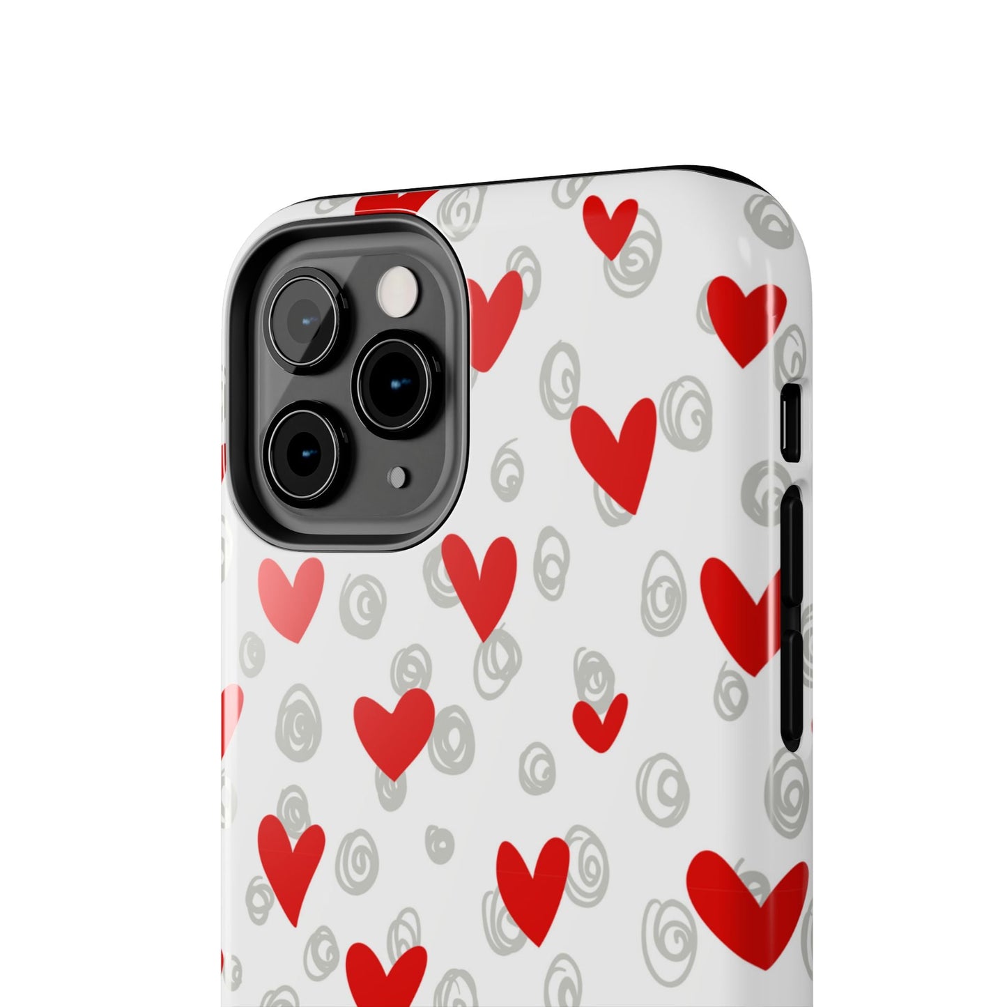 Red Hearts & Doodles – iPhone Case - BOGO Cases