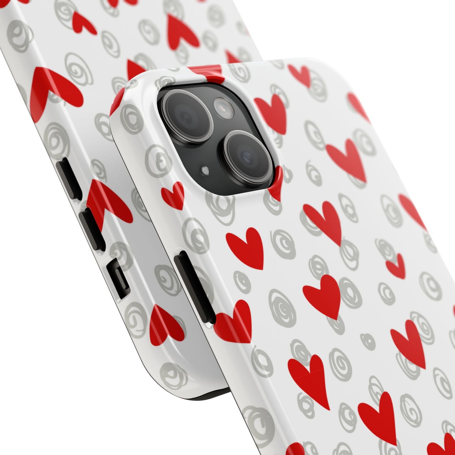 Red Hearts & Doodles – iPhone Case - BOGO Cases