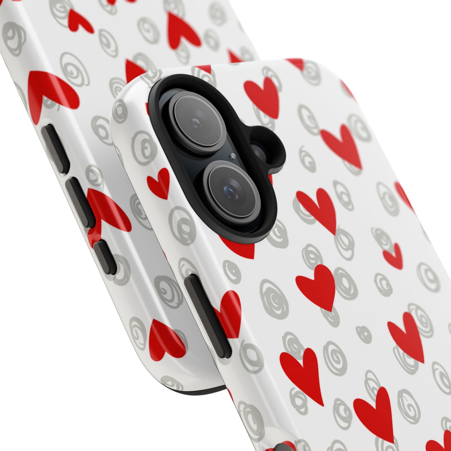 Red Hearts & Doodles – iPhone Case - BOGO Cases