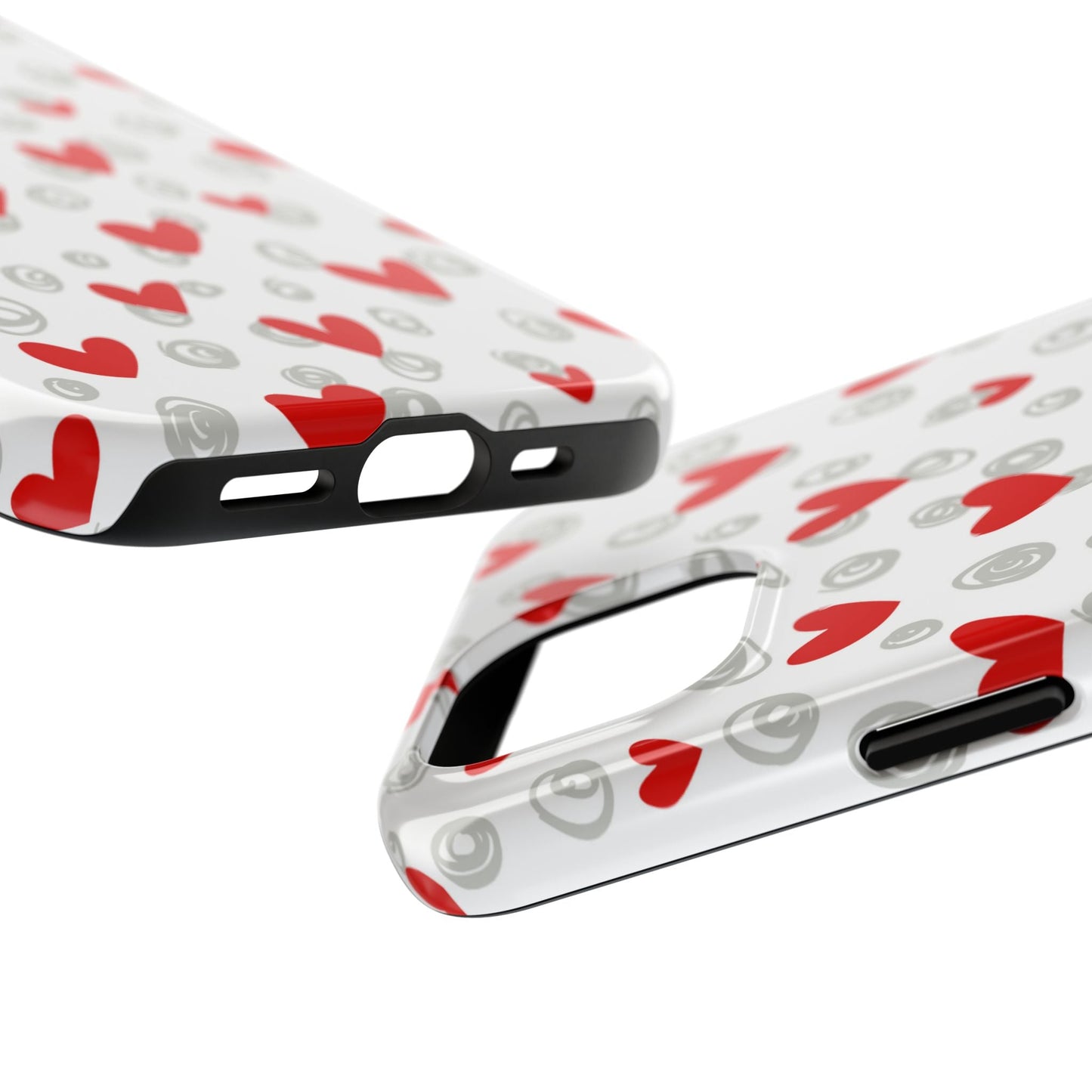 Red Hearts & Doodles – iPhone Case - BOGO Cases