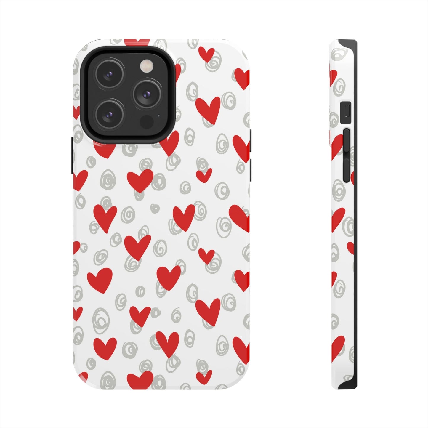 Red Hearts & Doodles – iPhone Case - BOGO Cases