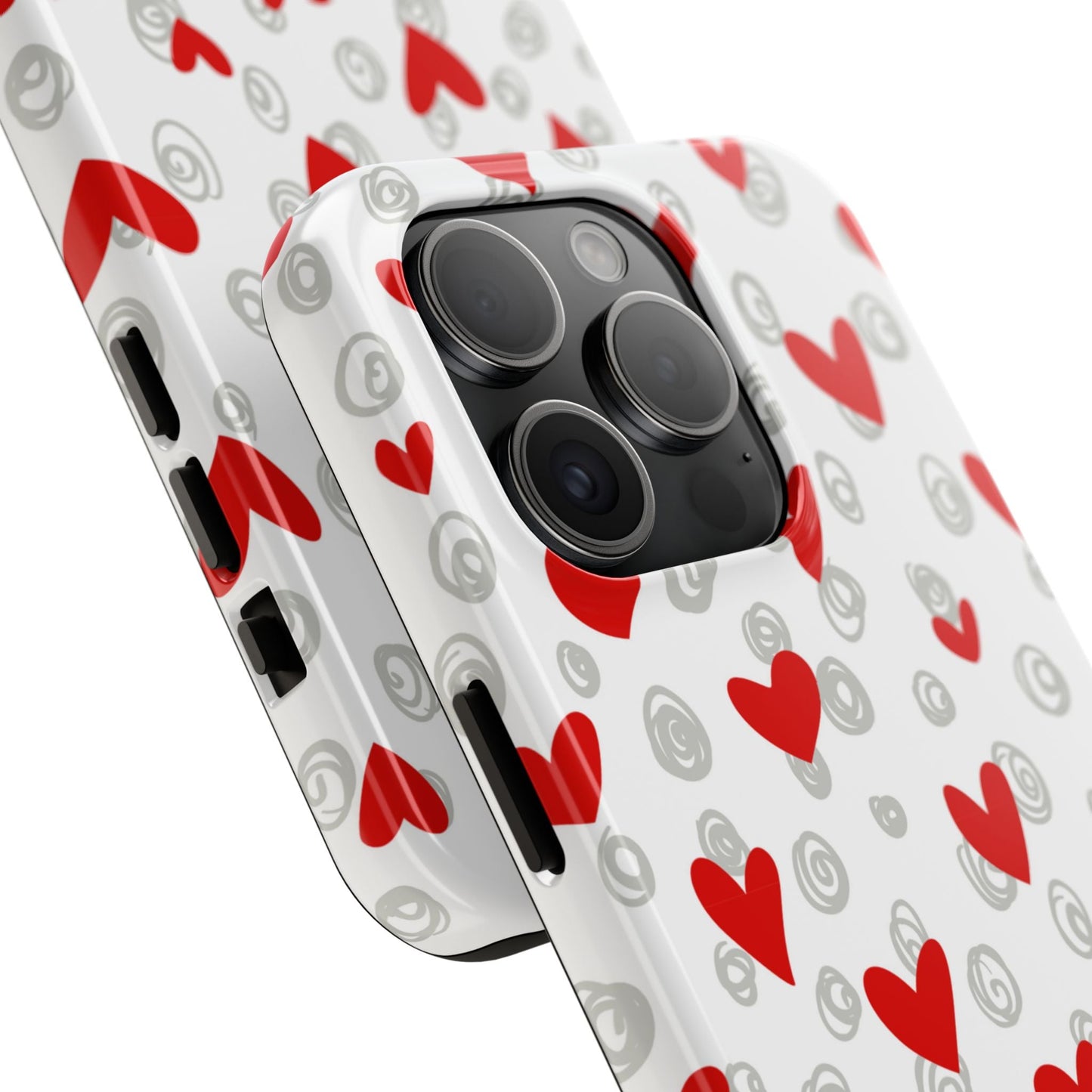 Red Hearts & Doodles – iPhone Case - BOGO Cases