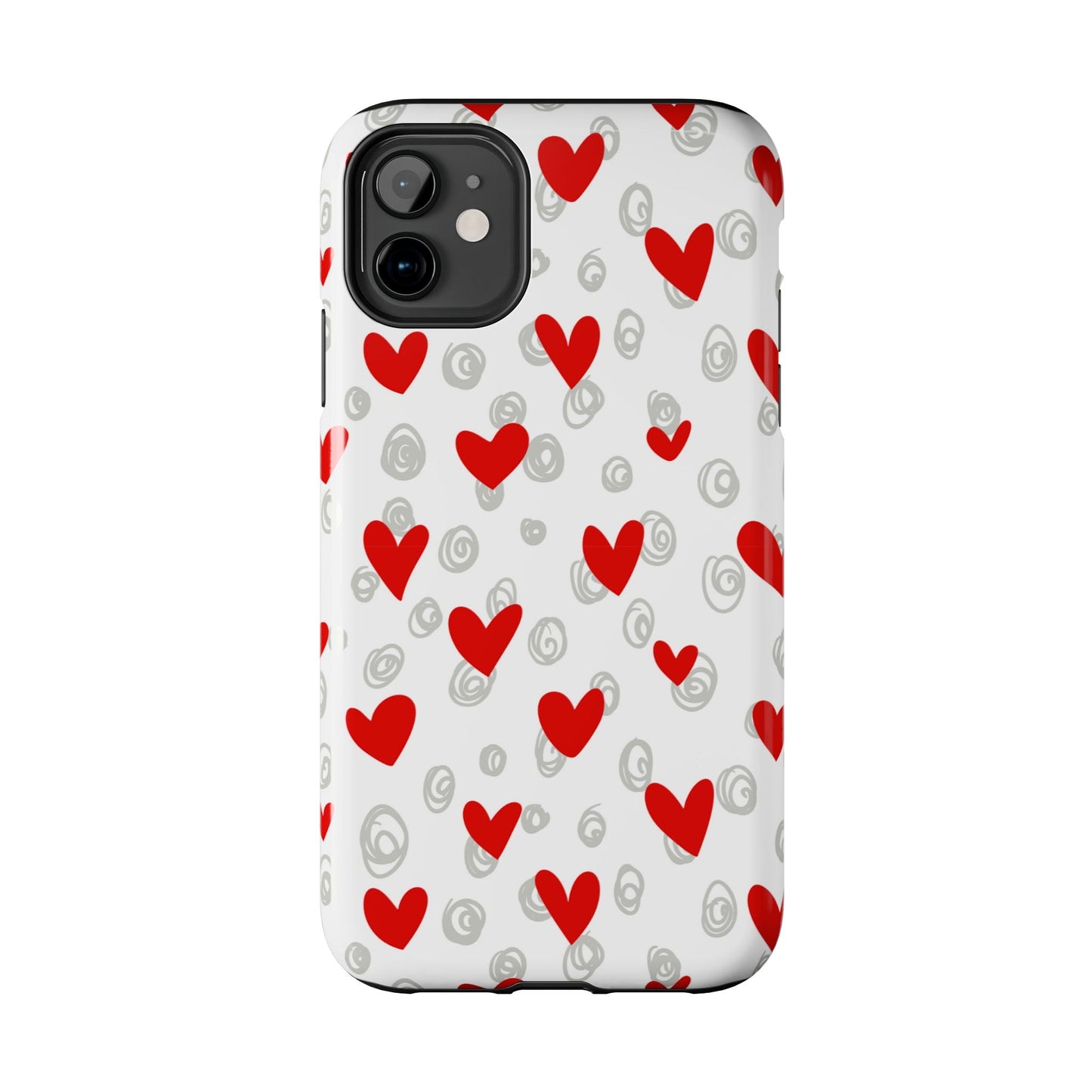 Red Hearts & Doodles – iPhone Case - BOGO Cases