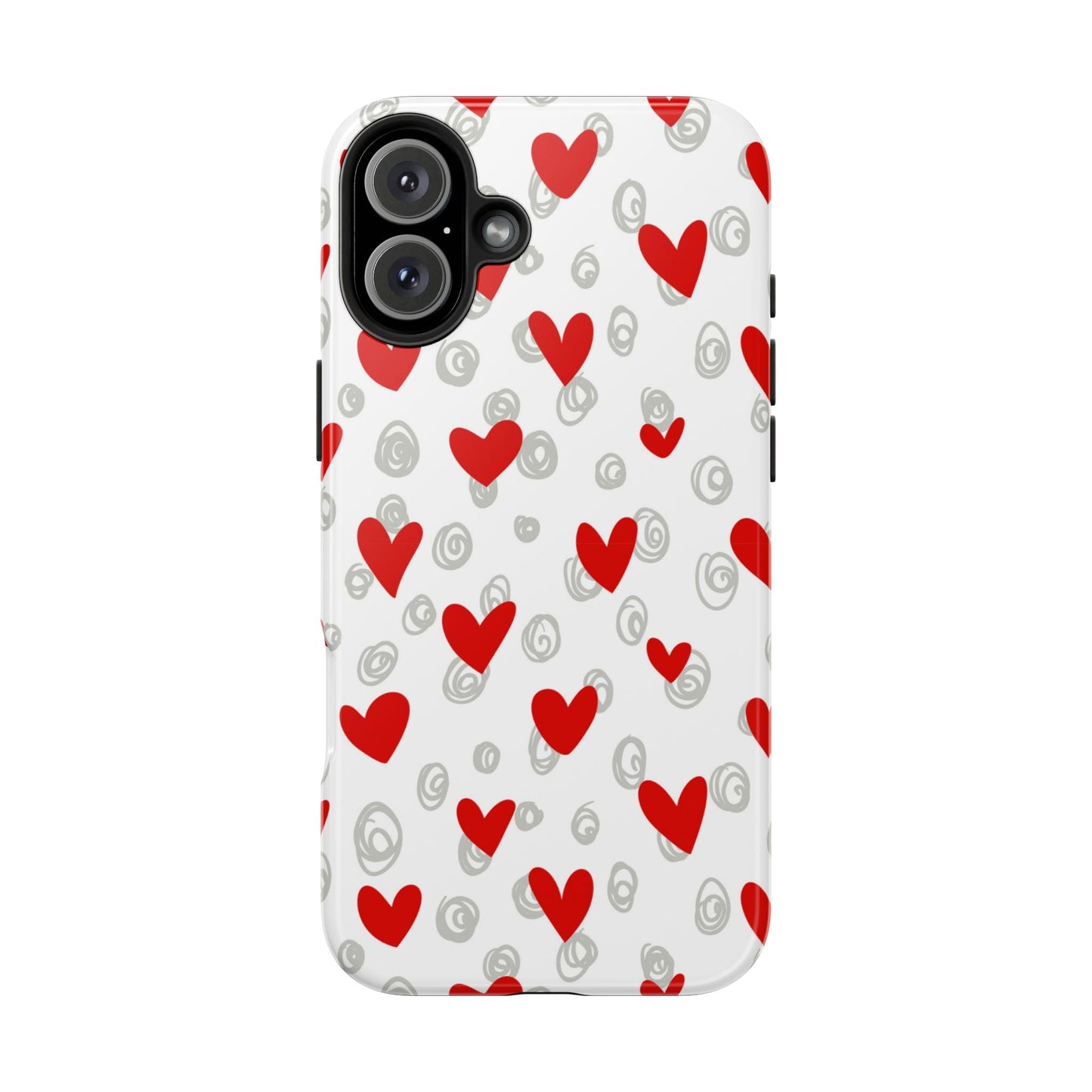 Red Hearts & Doodles – iPhone Case - BOGO Cases