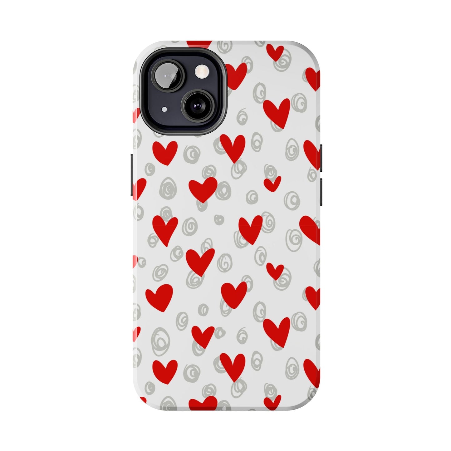 Red Hearts & Doodles – iPhone Case - BOGO Cases