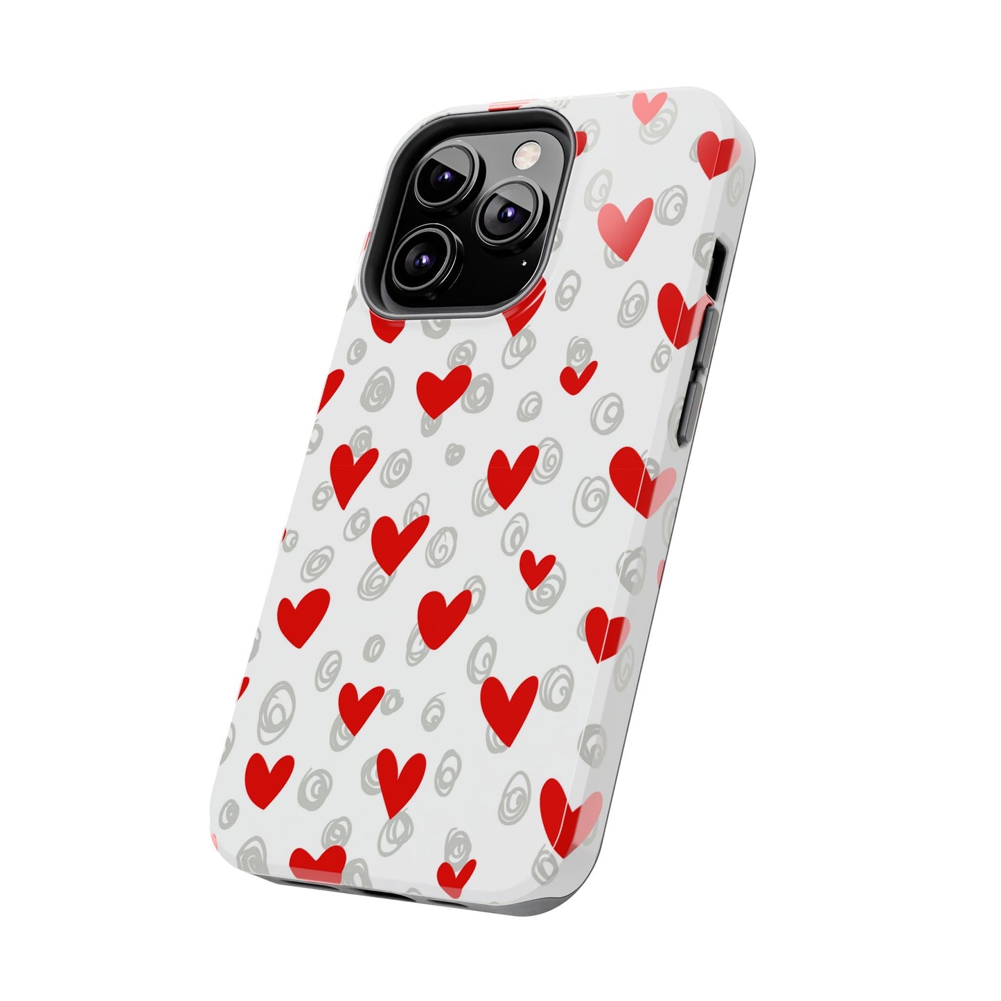 Red Hearts & Doodles – iPhone Case - BOGO Cases