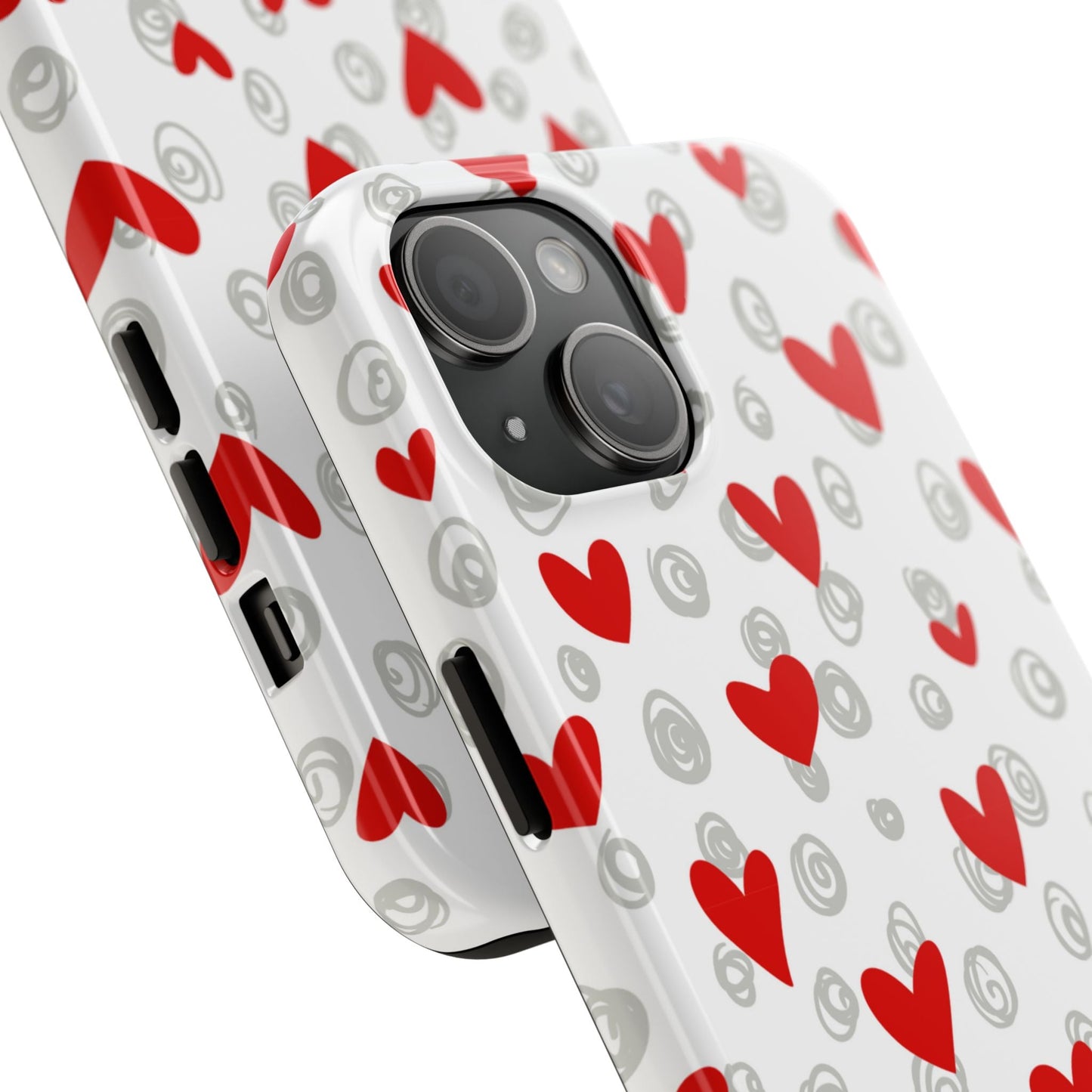 Red Hearts & Doodles – iPhone Case - BOGO Cases