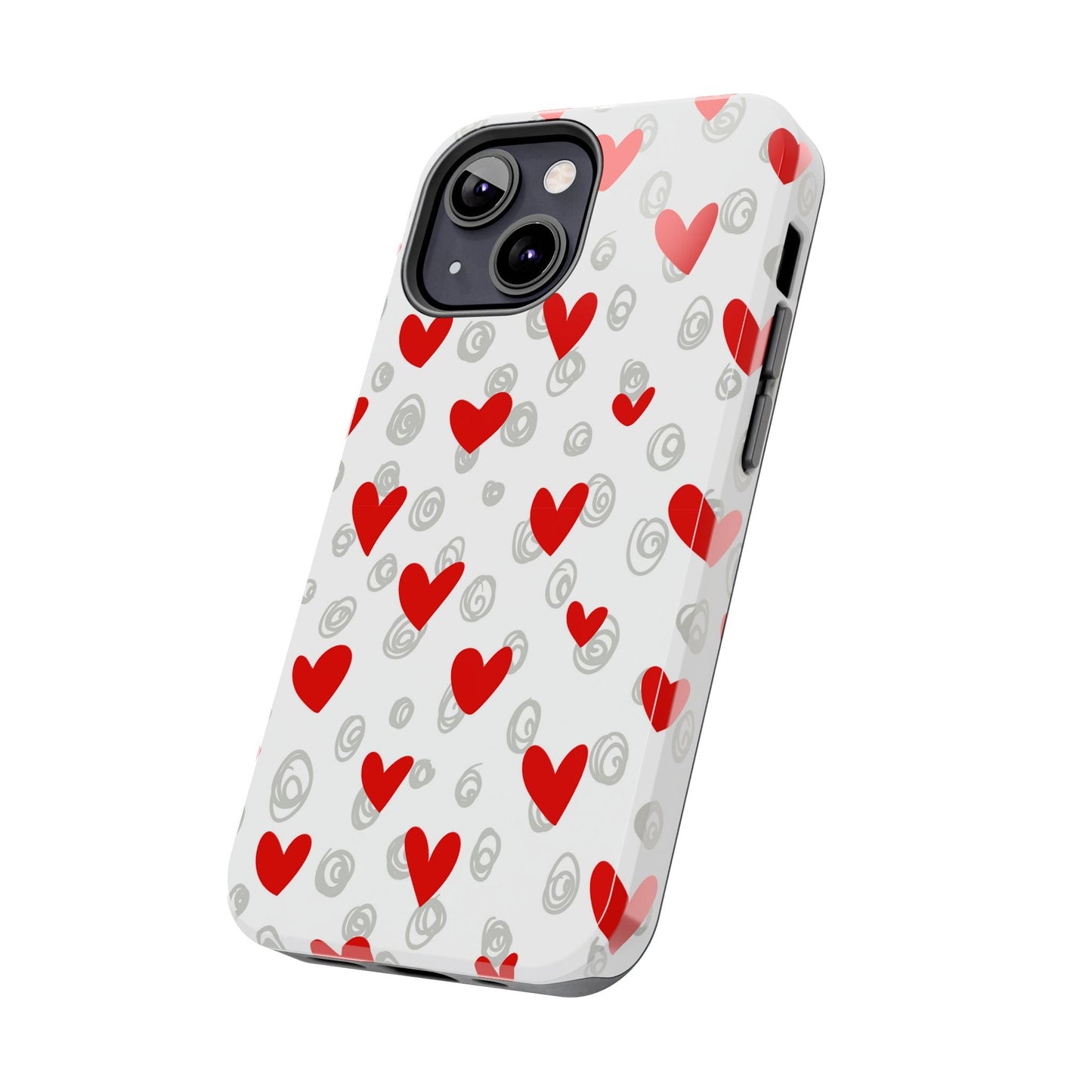 Red Hearts & Doodles – iPhone Case - BOGO Cases