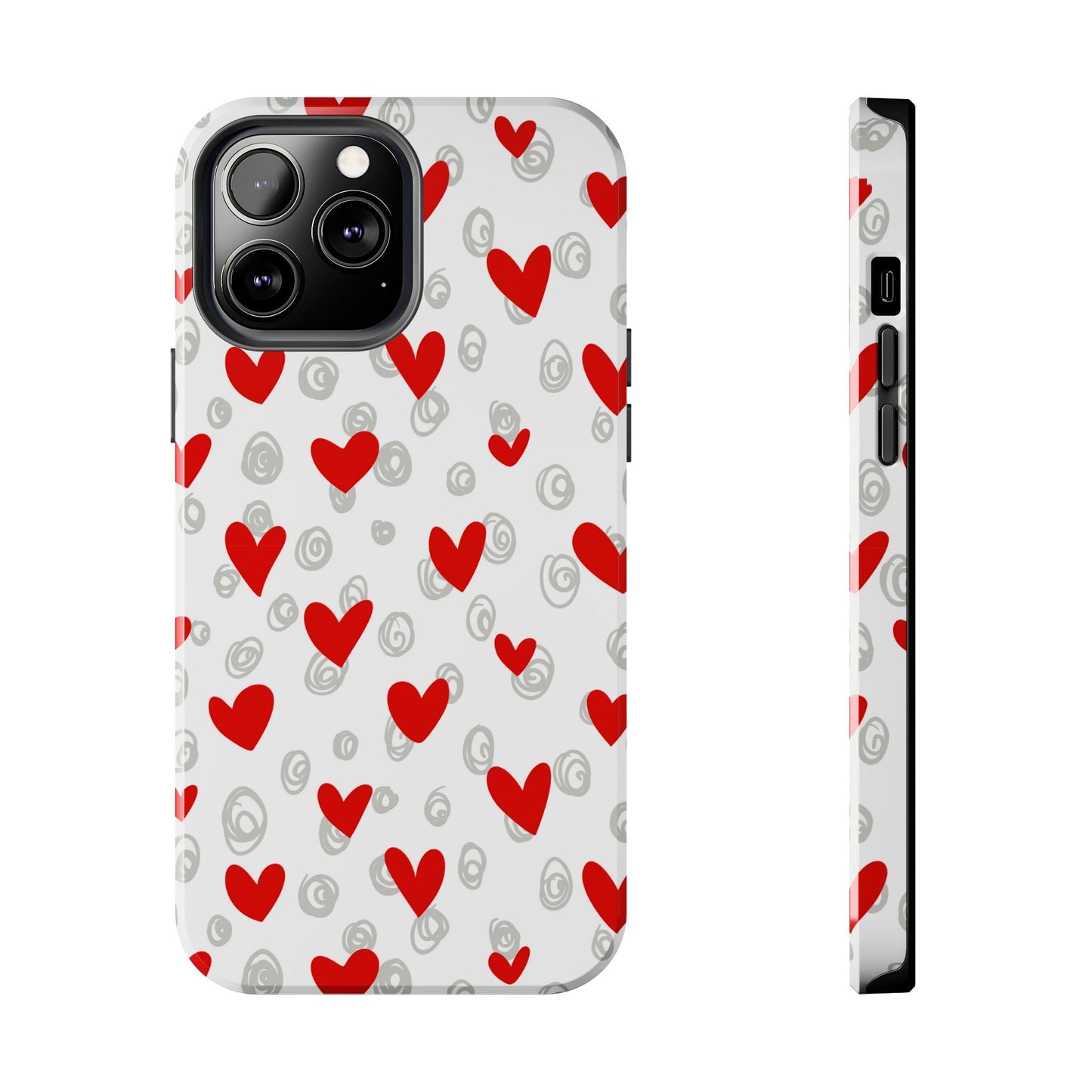 Red Hearts & Doodles – iPhone Case - BOGO Cases