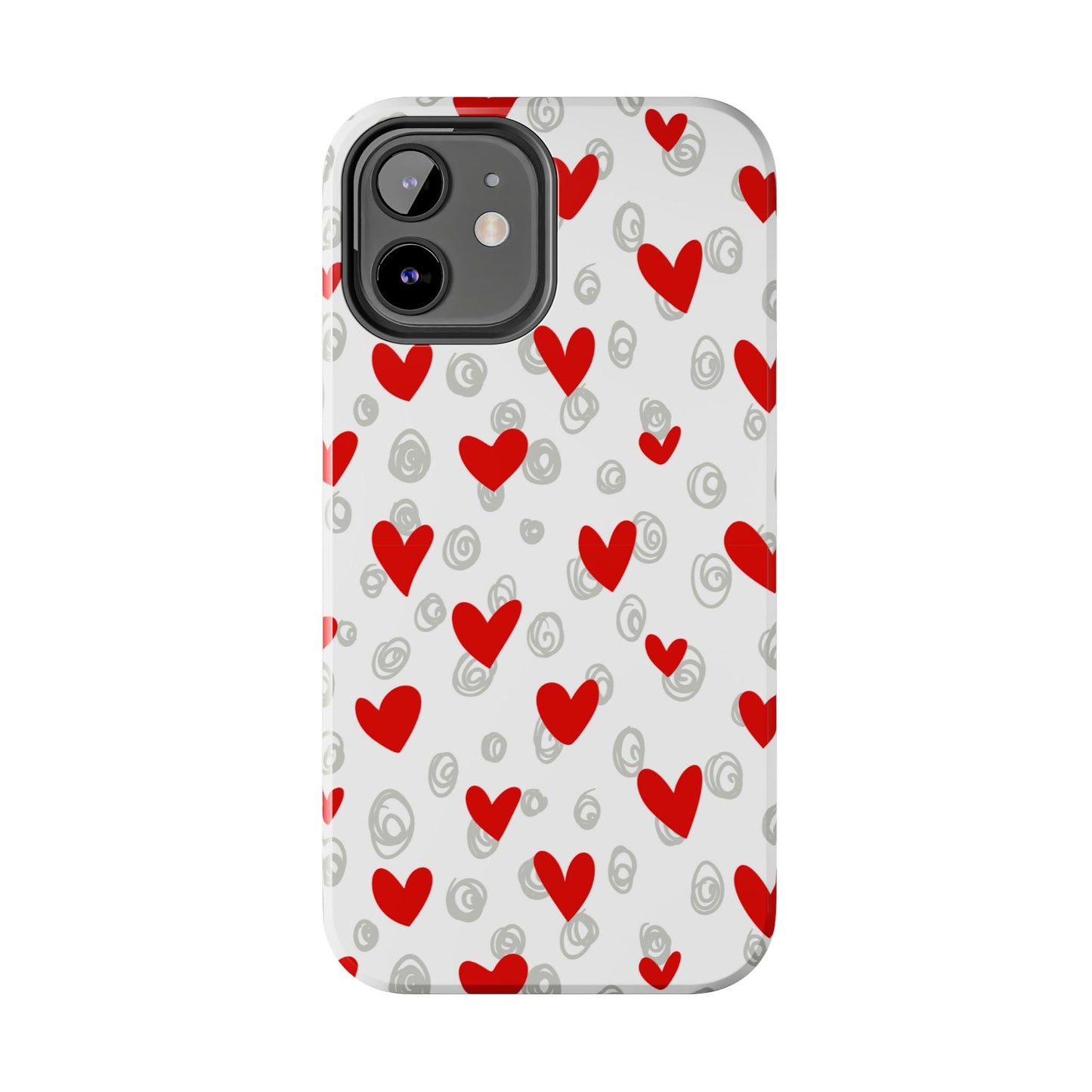 Red Hearts & Doodles – iPhone Case - BOGO Cases