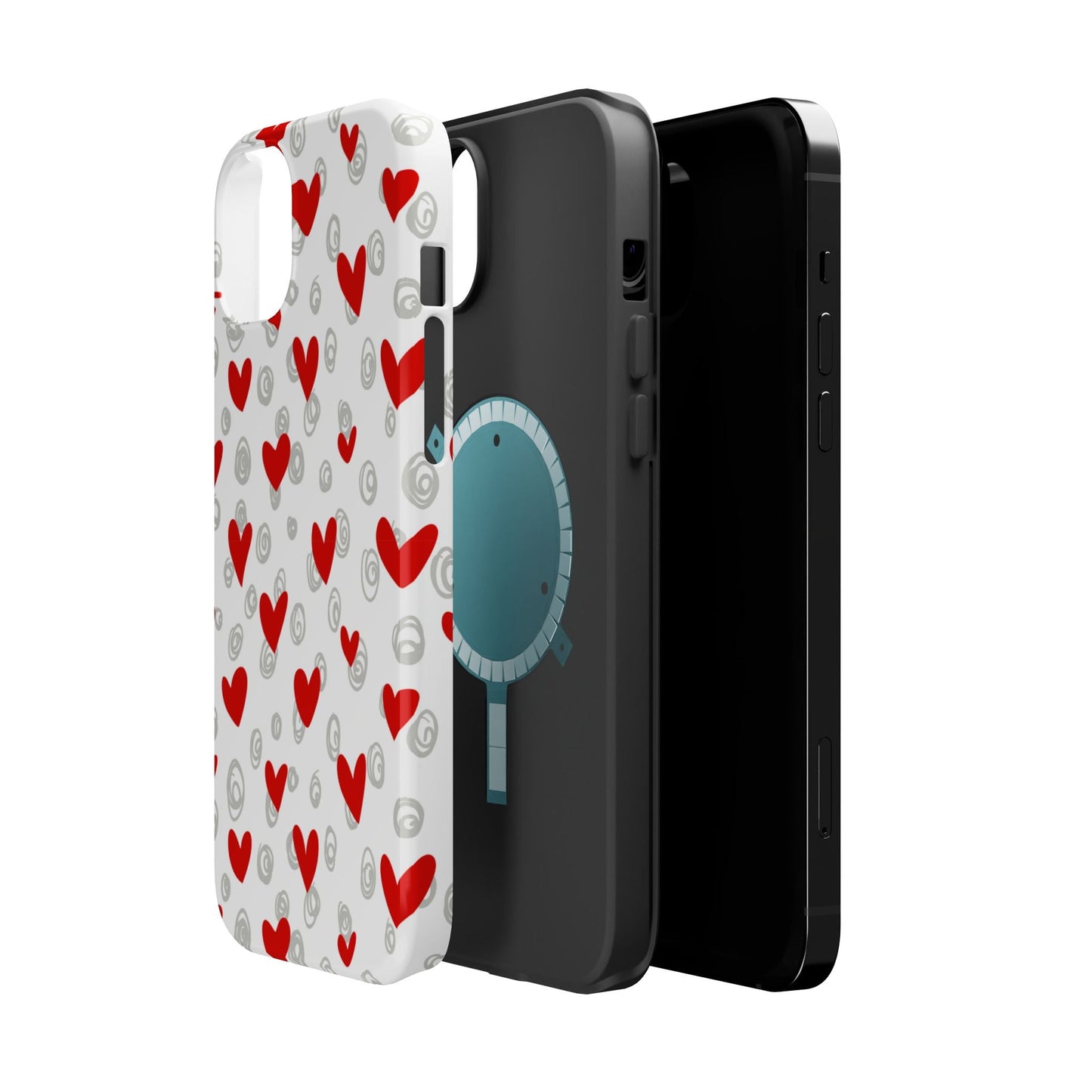 Red Hearts & Doodles – MagSafe Case - BOGO Cases