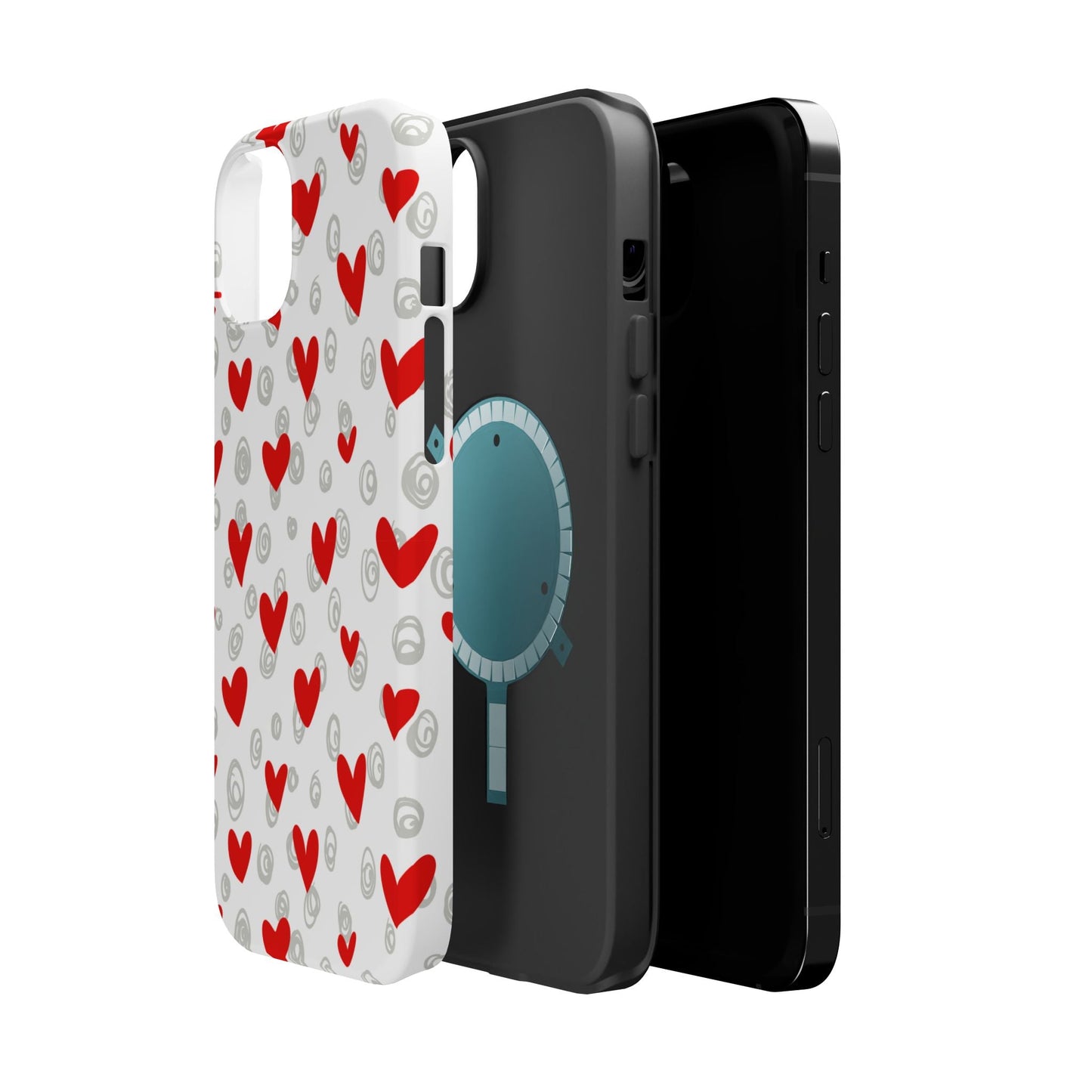 Red Hearts & Doodles – MagSafe Case - BOGO Cases