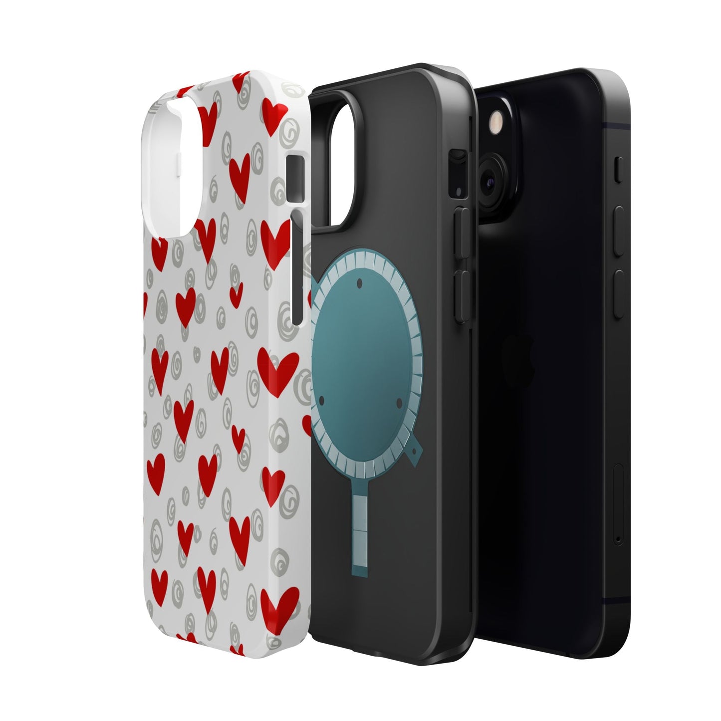 Red Hearts & Doodles – MagSafe Case - BOGO Cases
