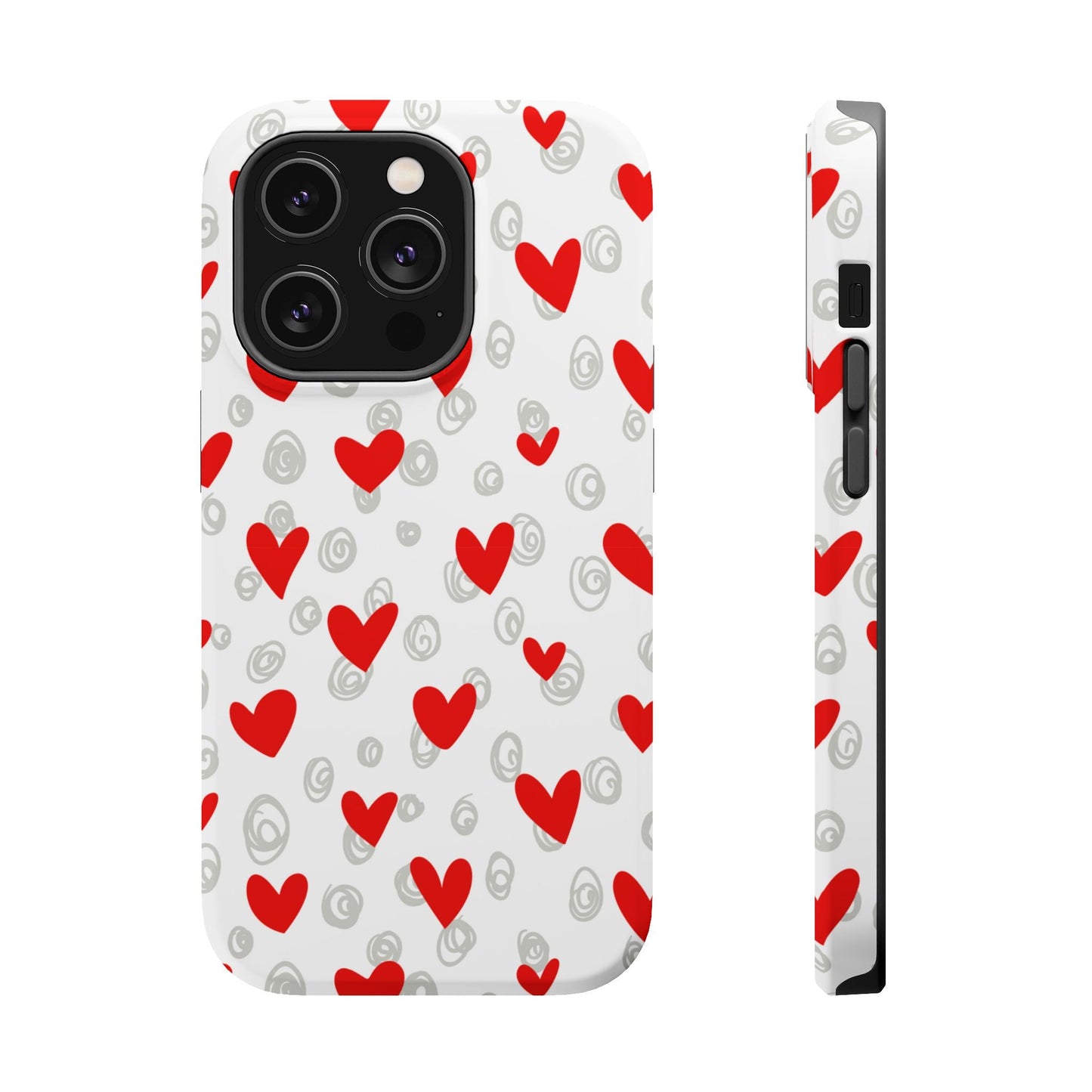 Red Hearts & Doodles – MagSafe Case - BOGO Cases