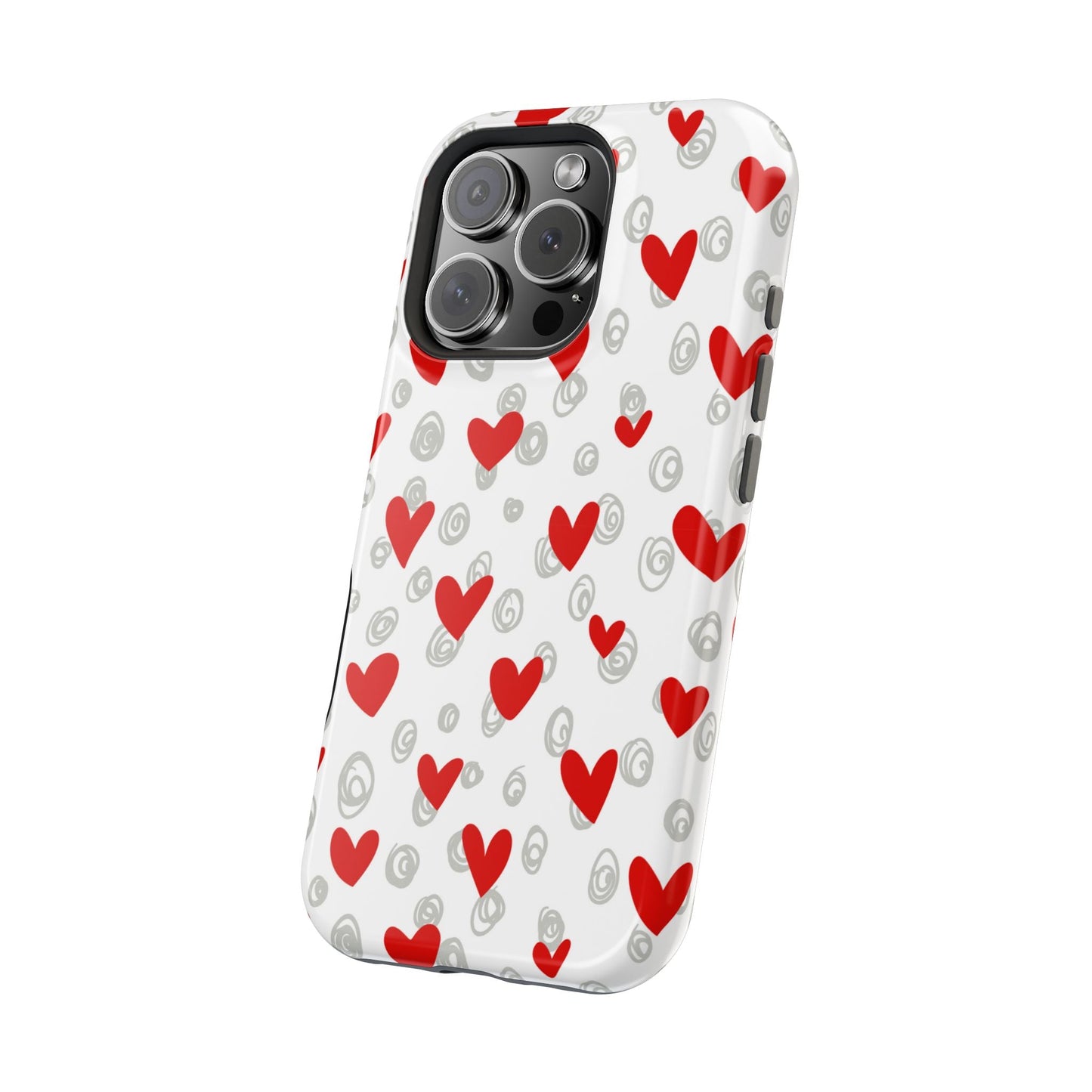 Red Hearts & Doodles – MagSafe Case - BOGO Cases