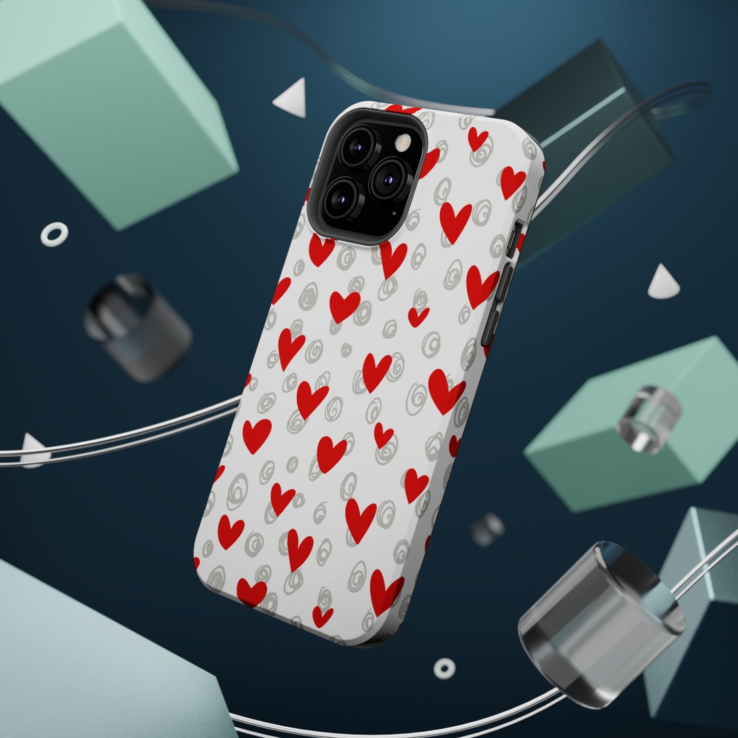 Red Hearts & Doodles – MagSafe Case - BOGO Cases
