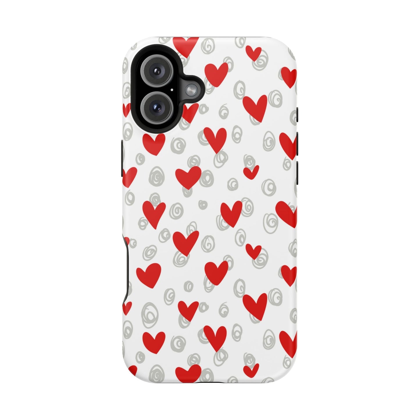 Red Hearts & Doodles – MagSafe Case - BOGO Cases