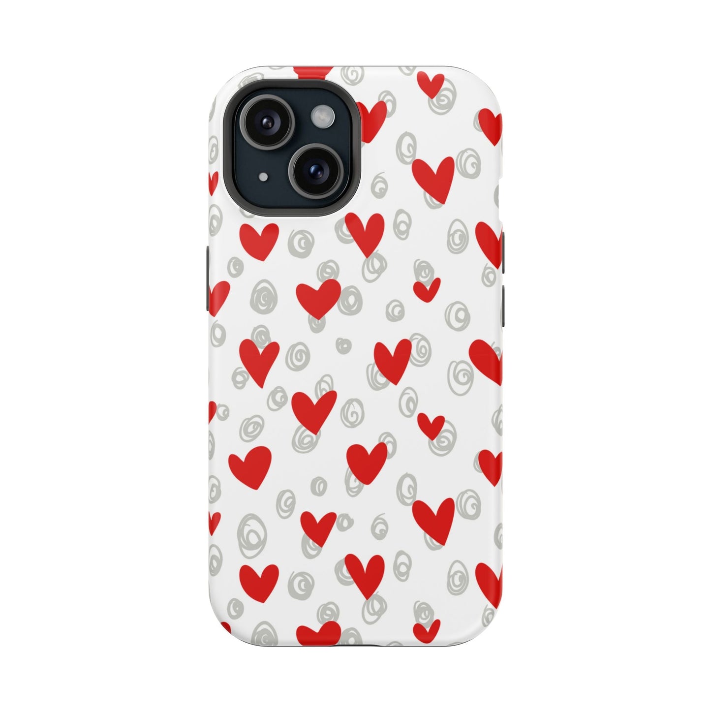 Red Hearts & Doodles – MagSafe Case - BOGO Cases