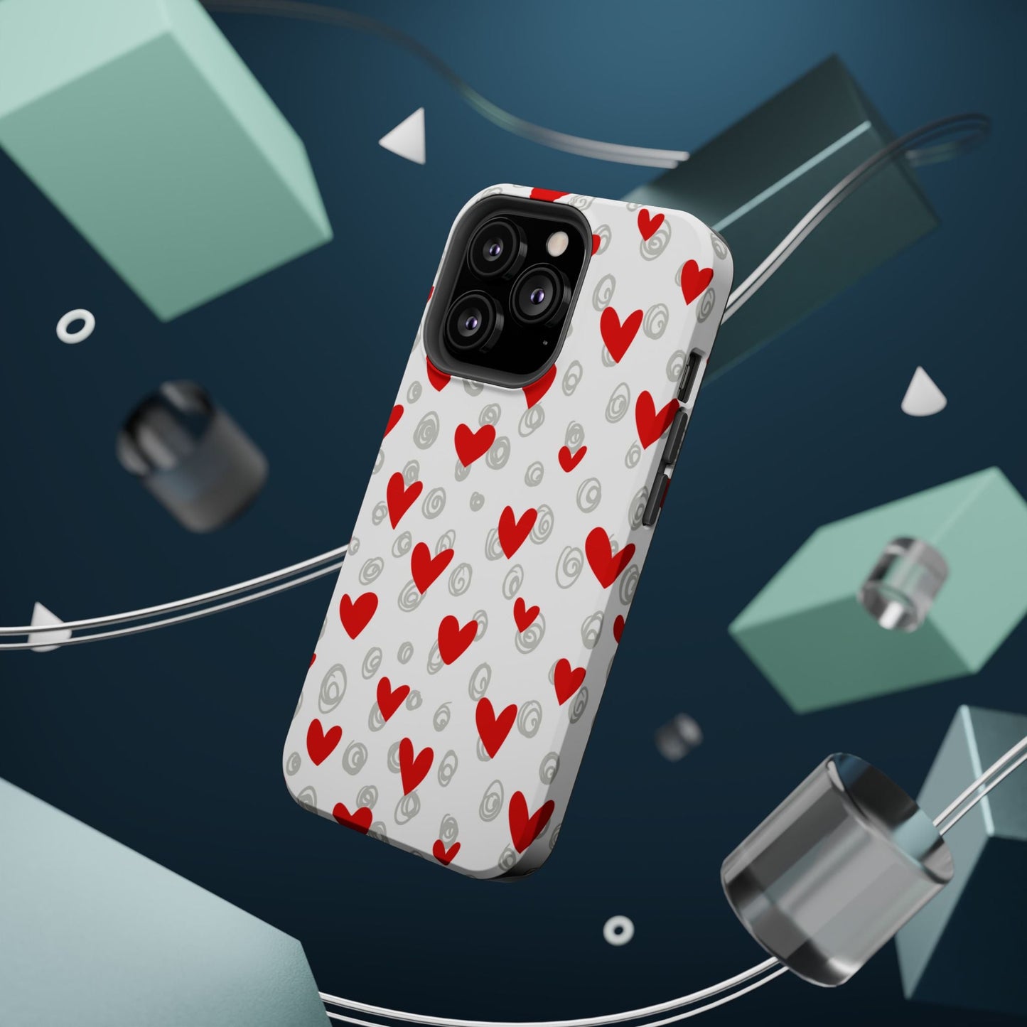 Red Hearts & Doodles – MagSafe Case - BOGO Cases