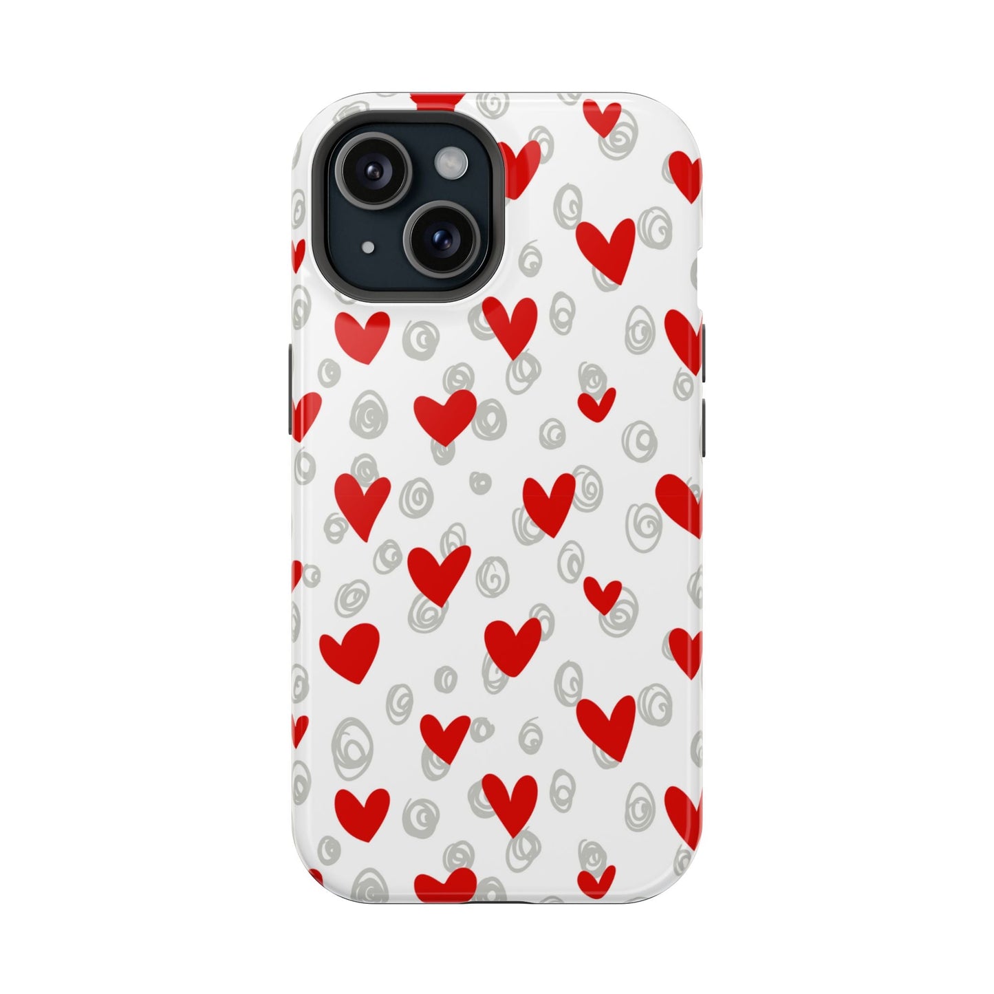 Red Hearts & Doodles – MagSafe Case - BOGO Cases