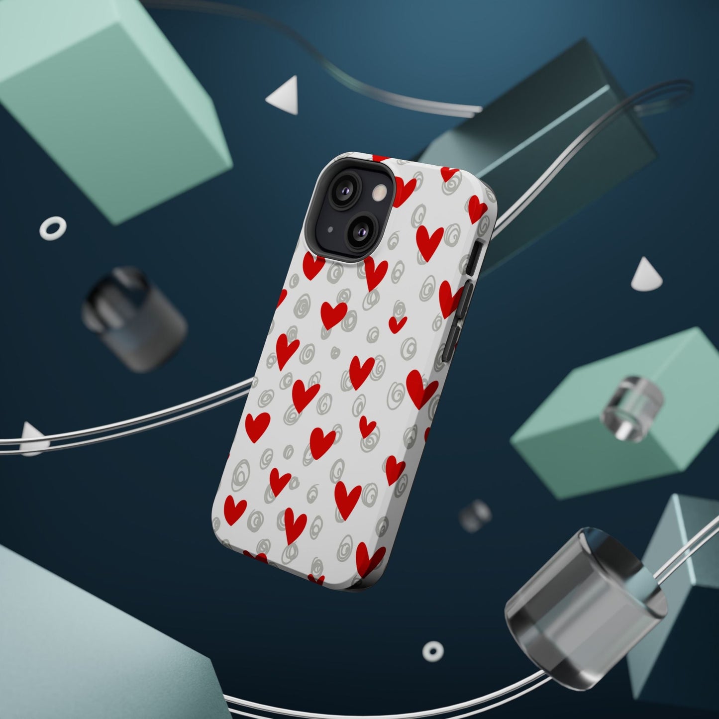Red Hearts & Doodles – MagSafe Case - BOGO Cases