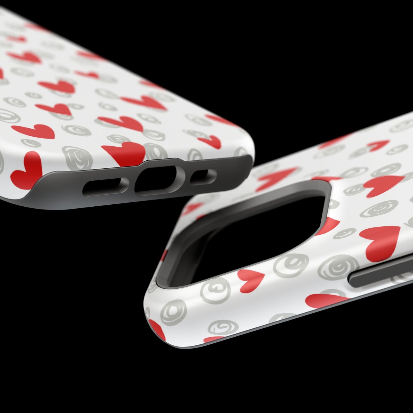 Red Hearts & Doodles – MagSafe Case - BOGO Cases