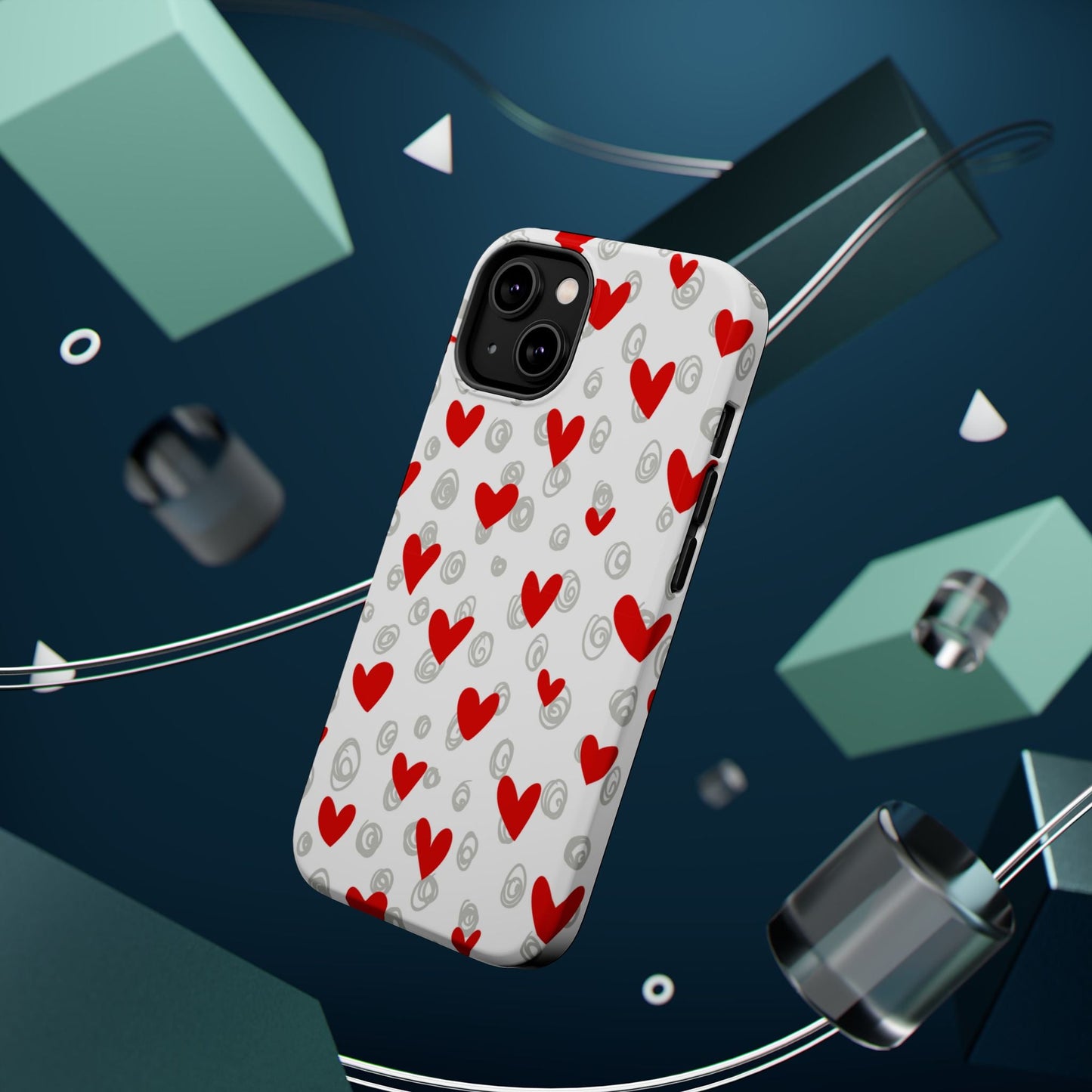 Red Hearts & Doodles – MagSafe Case - BOGO Cases