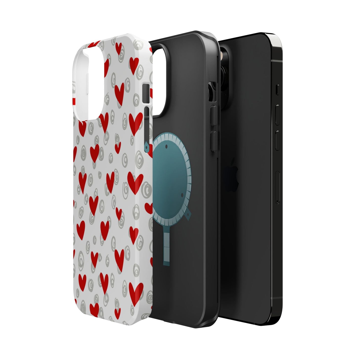 Red Hearts & Doodles – MagSafe Case - BOGO Cases