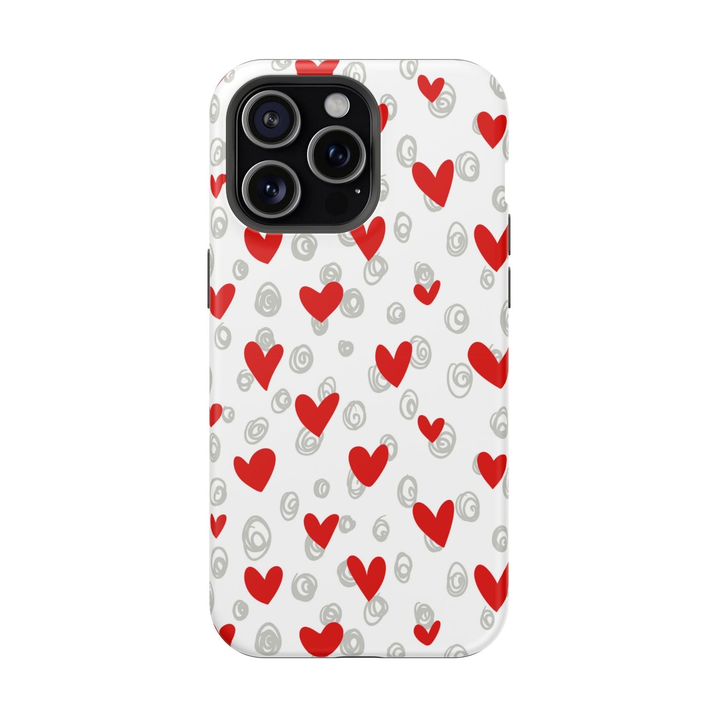 Red Hearts & Doodles – MagSafe Case - BOGO Cases