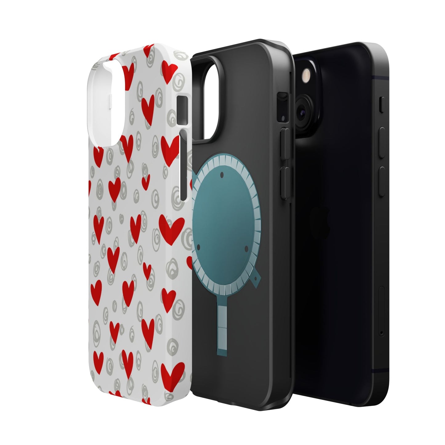 Red Hearts & Doodles – MagSafe Case - BOGO Cases