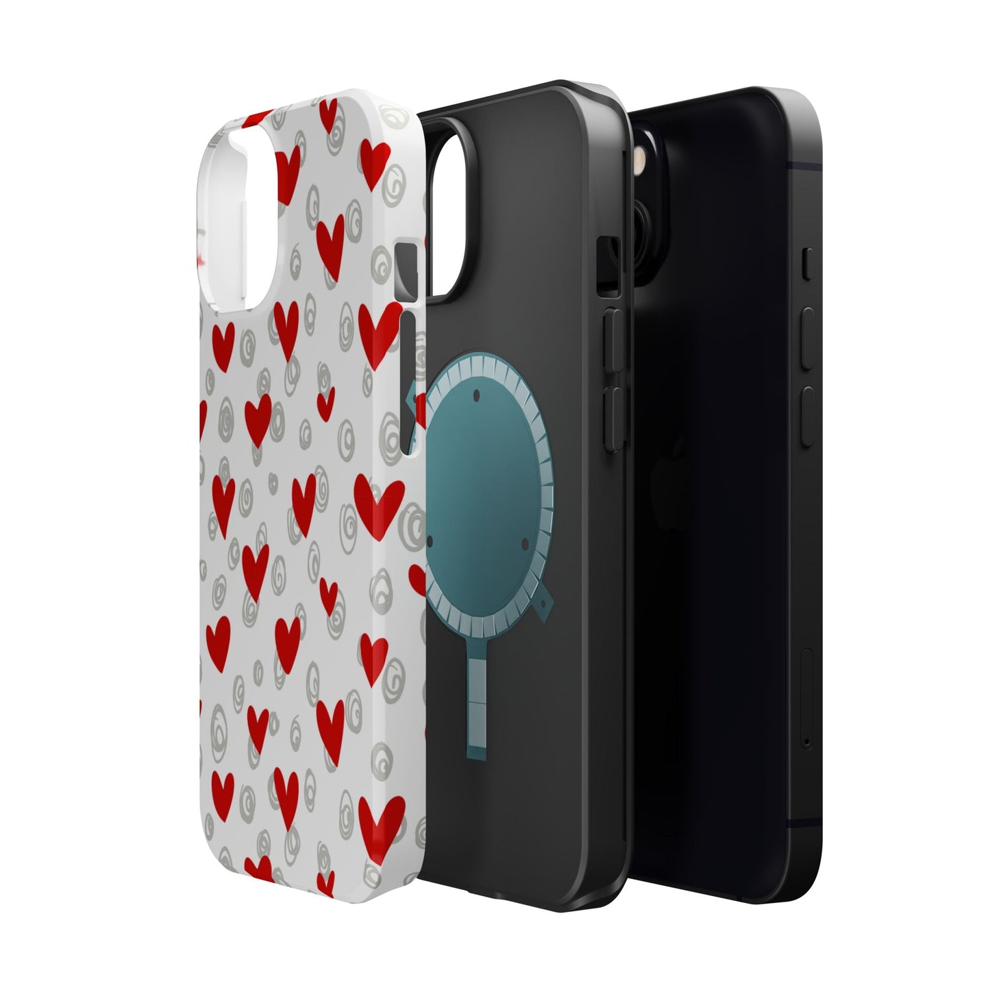 Red Hearts & Doodles – MagSafe Case - BOGO Cases